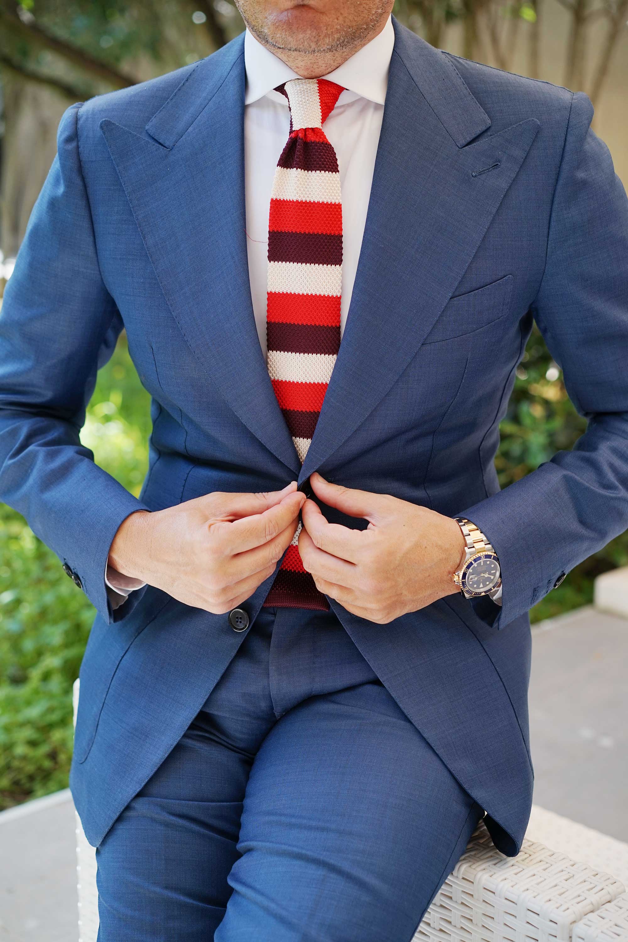 Mr Bowie Maroon Knitted Tie