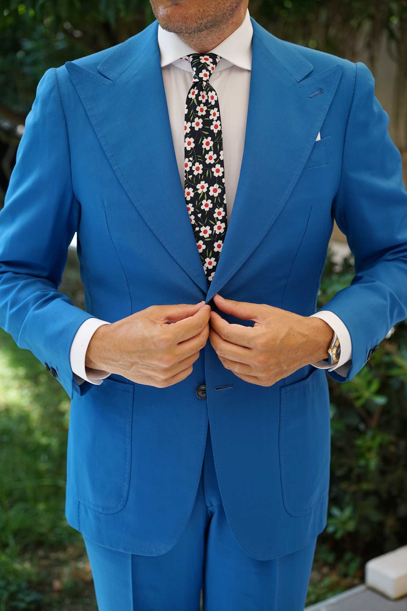 Fijian Midnight Floral Skinny Tie