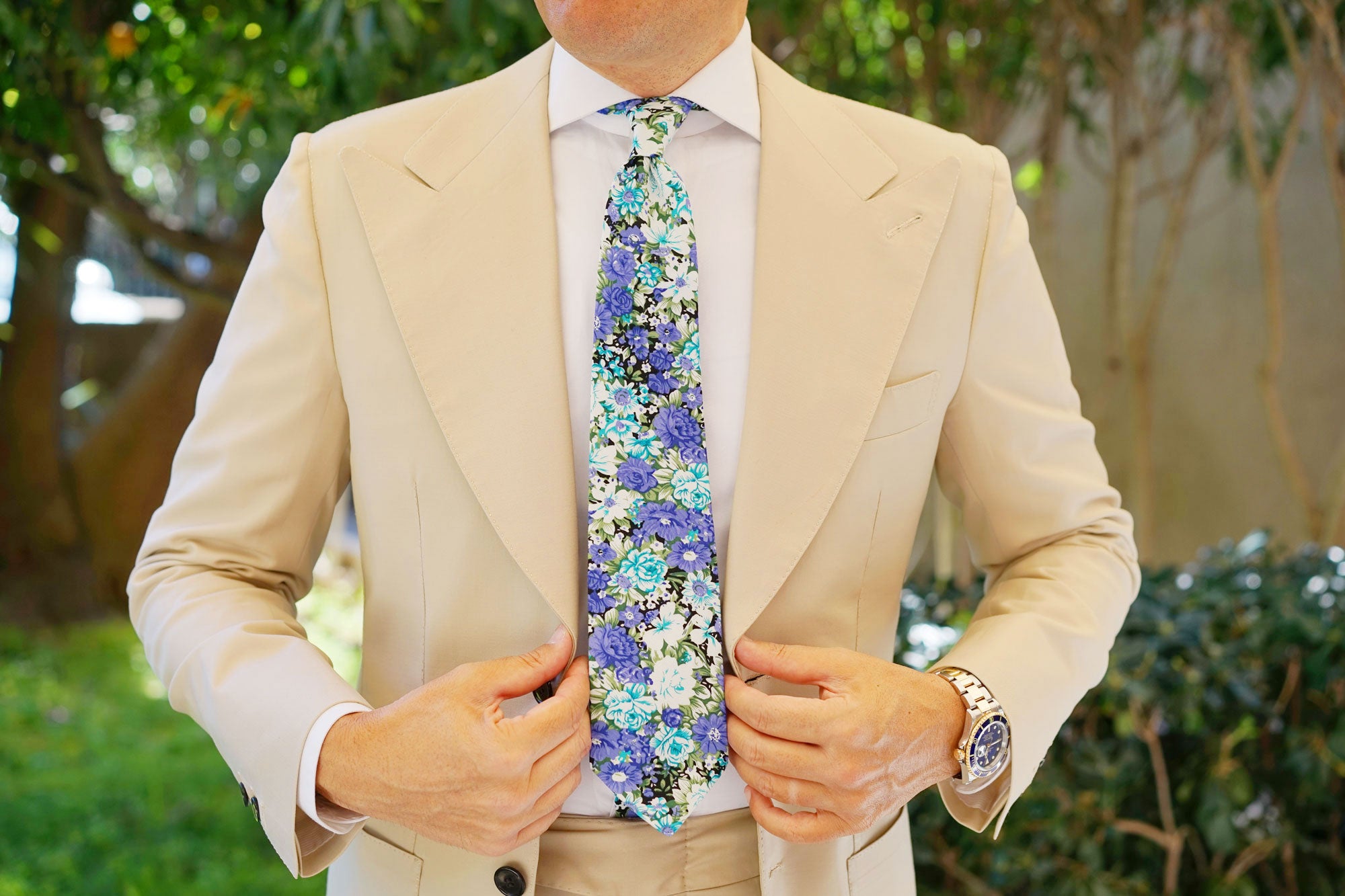 Pianosa Purple Floral Tie