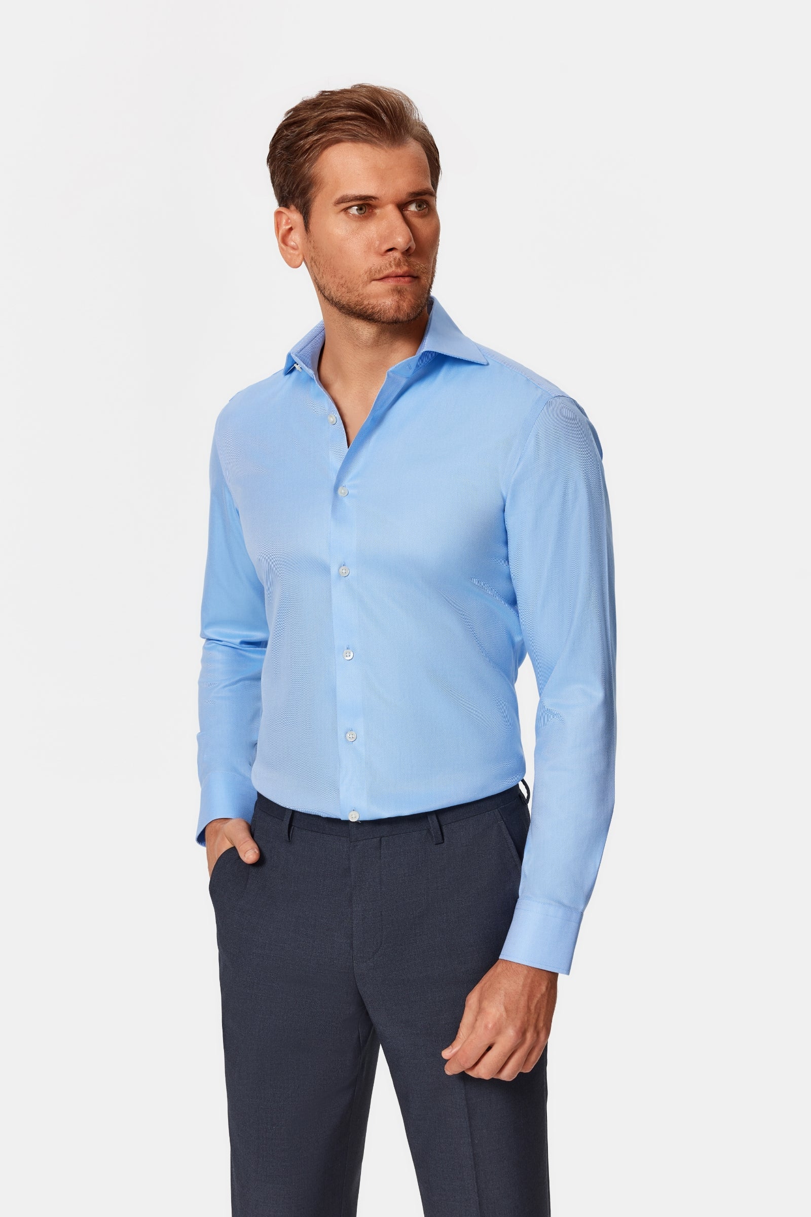 Mannheim Blue Stripe Lucious Non-Iron Shirt