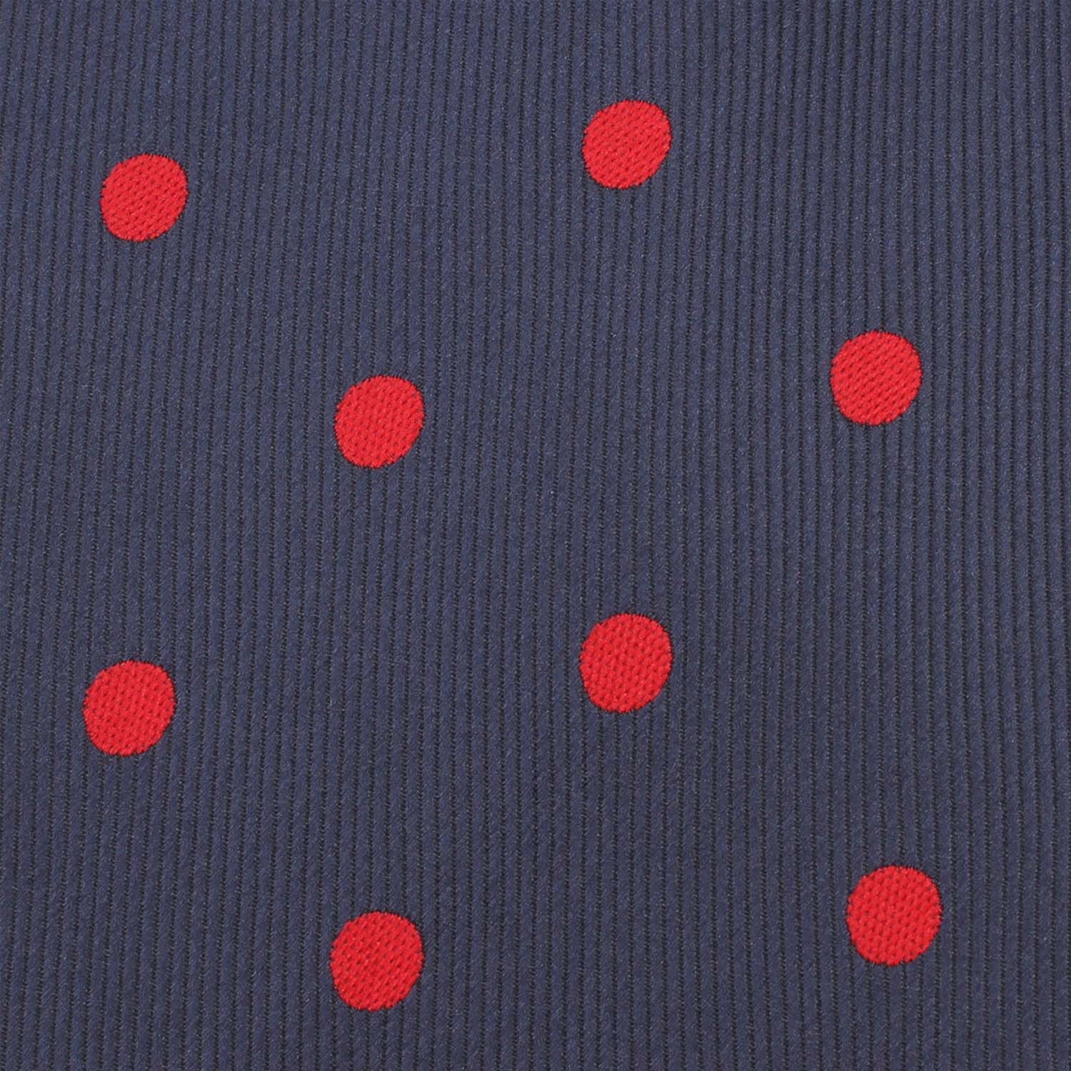 Navy Blue Pocket Square with Red Polka Dots