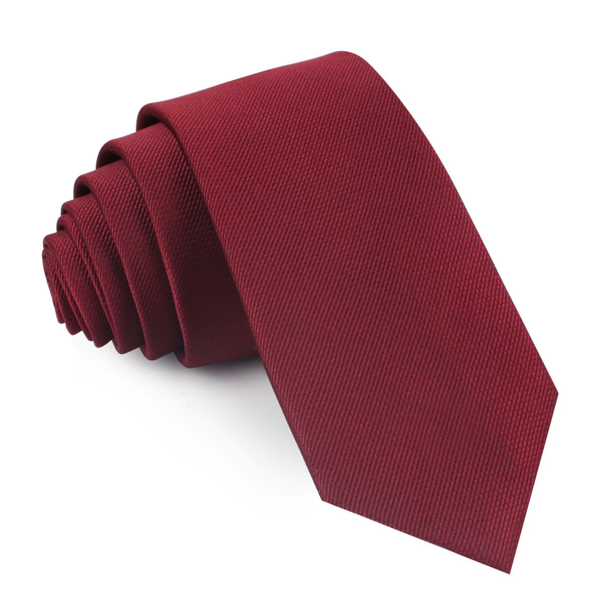 Burgundy Weave Skinny Tie