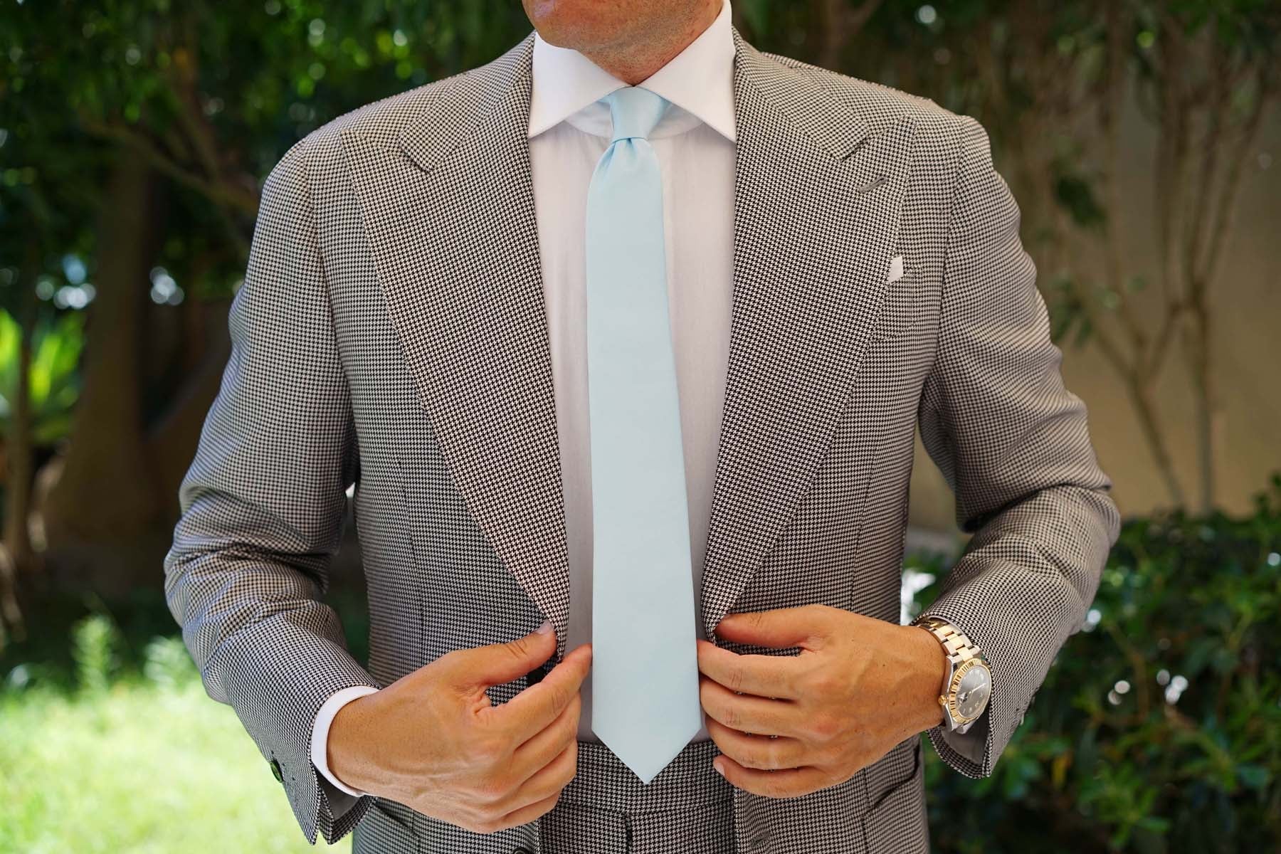 Powder Blue Satin Skinny Tie