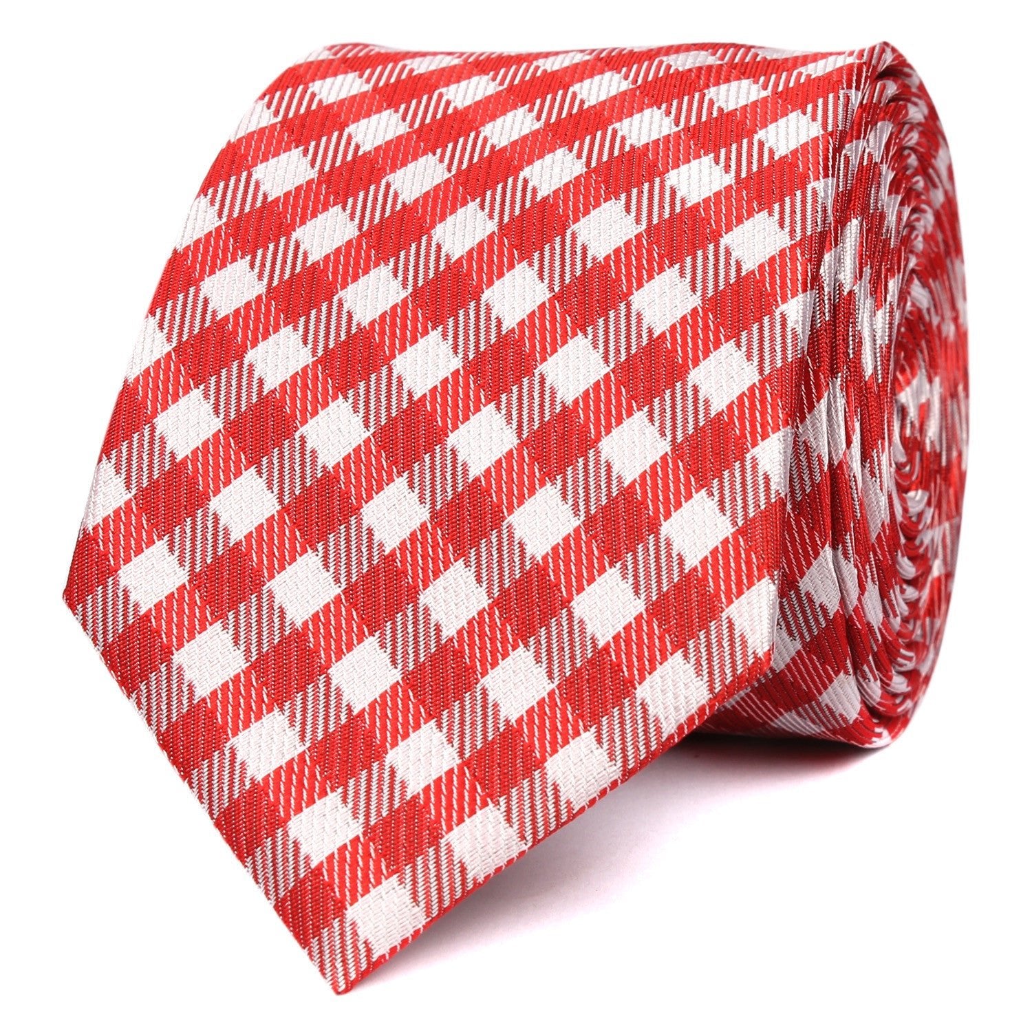 Red Gingham Skinny Tie