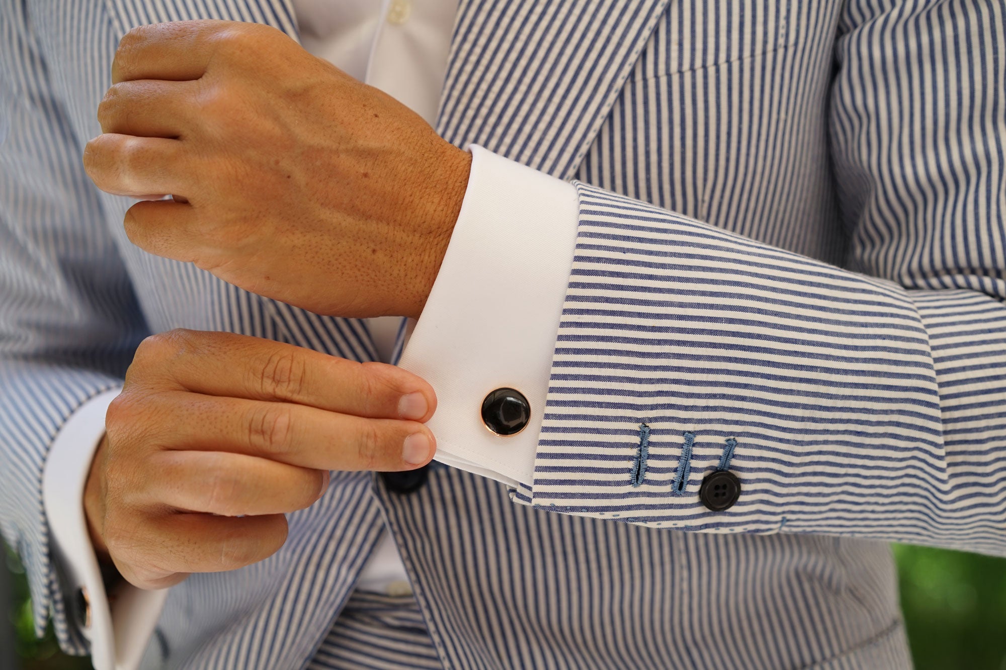 Rehnquist Black and Rose Gold Cufflinks