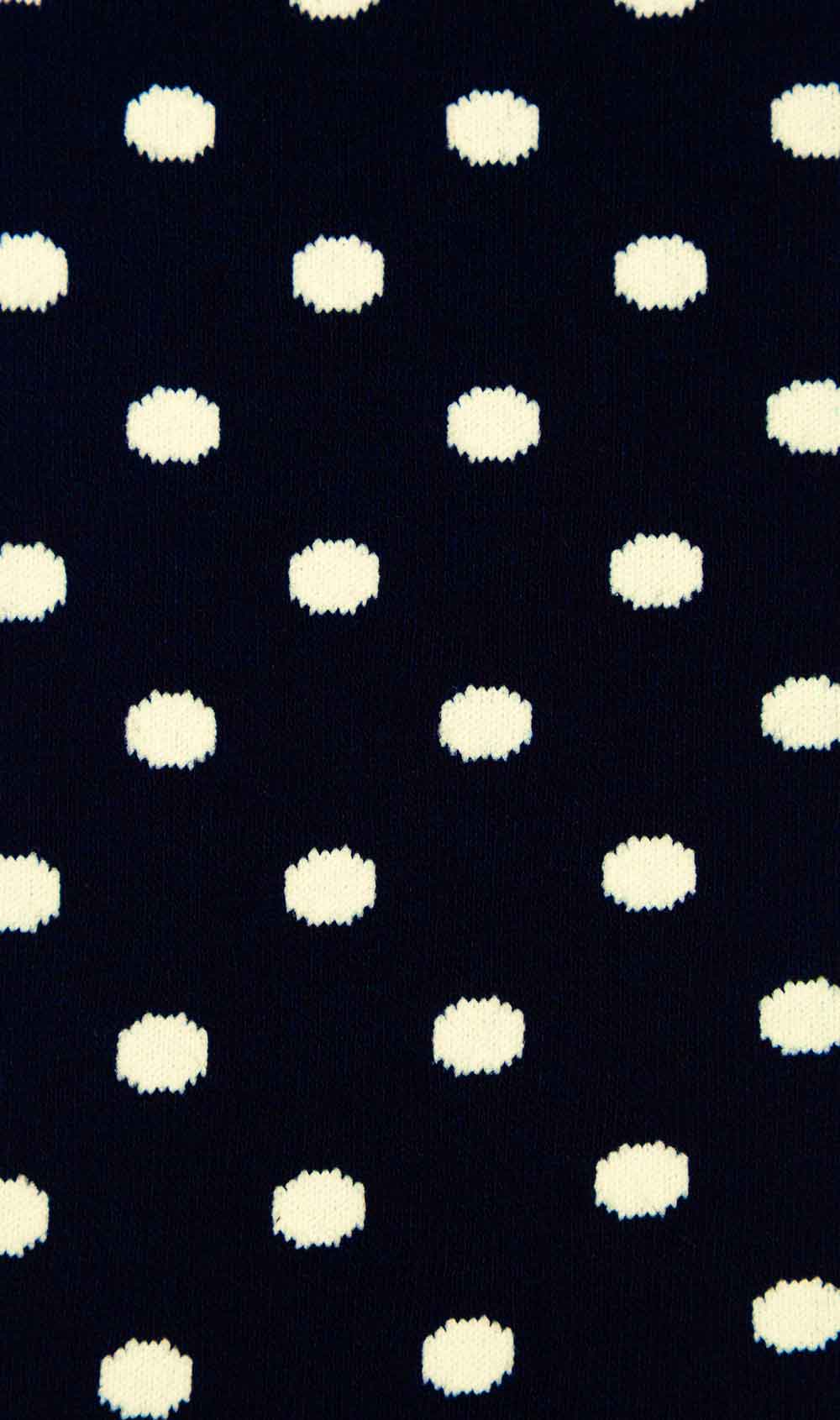 Midnight Blue on White Dot Socks