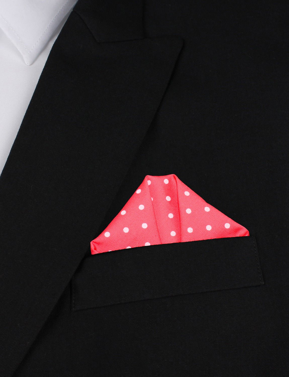 Bright Pink with White Polka Dots Cotton Pocket Square