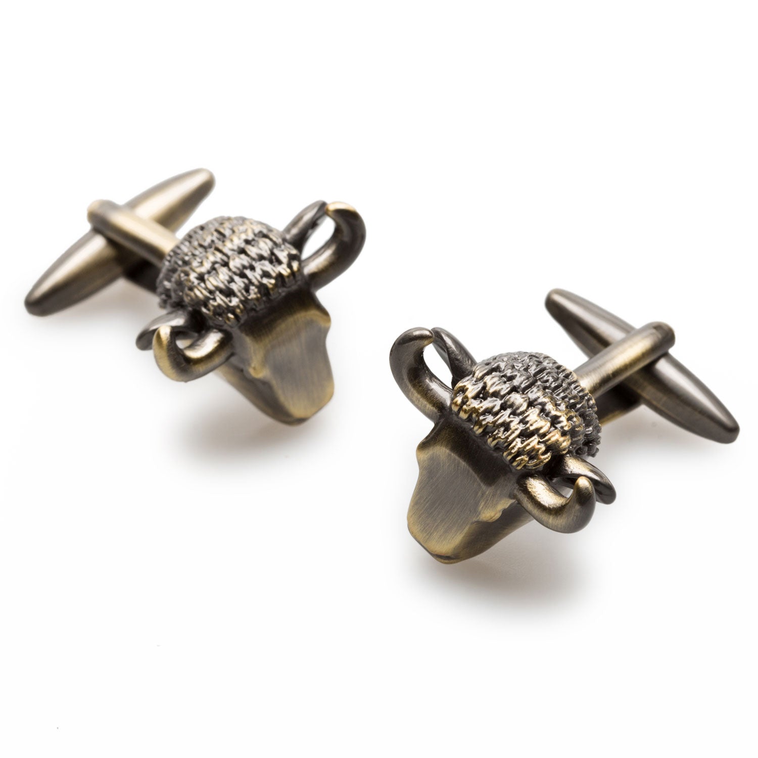 Antique Brass Wall Street Bull Cufflinks