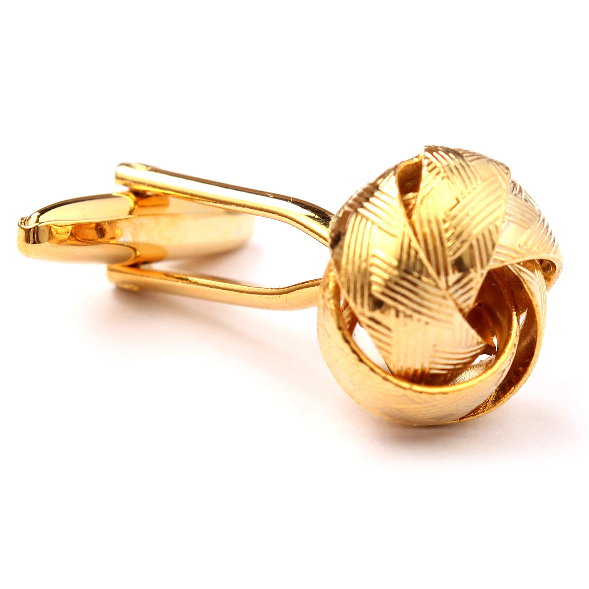 Ribbon Sphere Gold Cufflinks