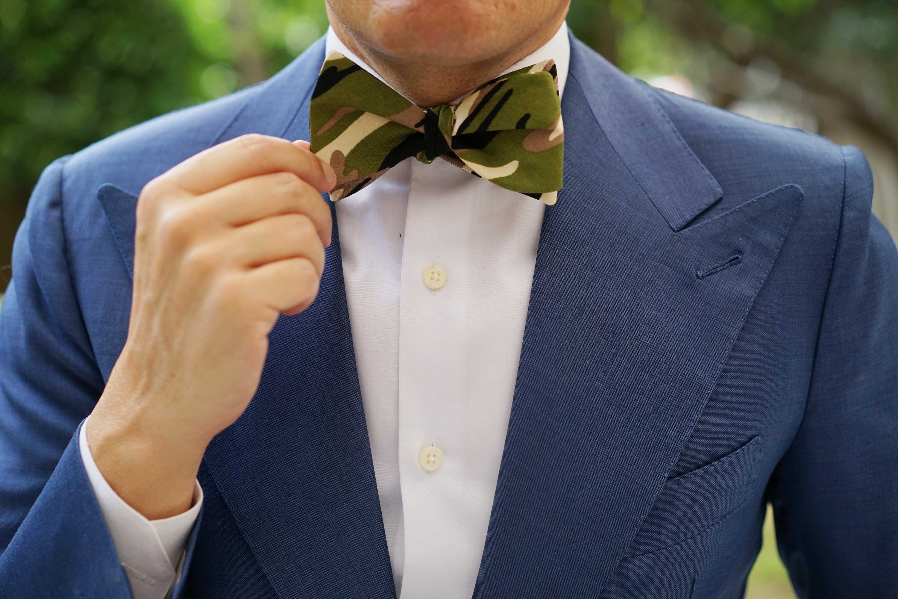 Jungle Green Camo Self Bow Tie