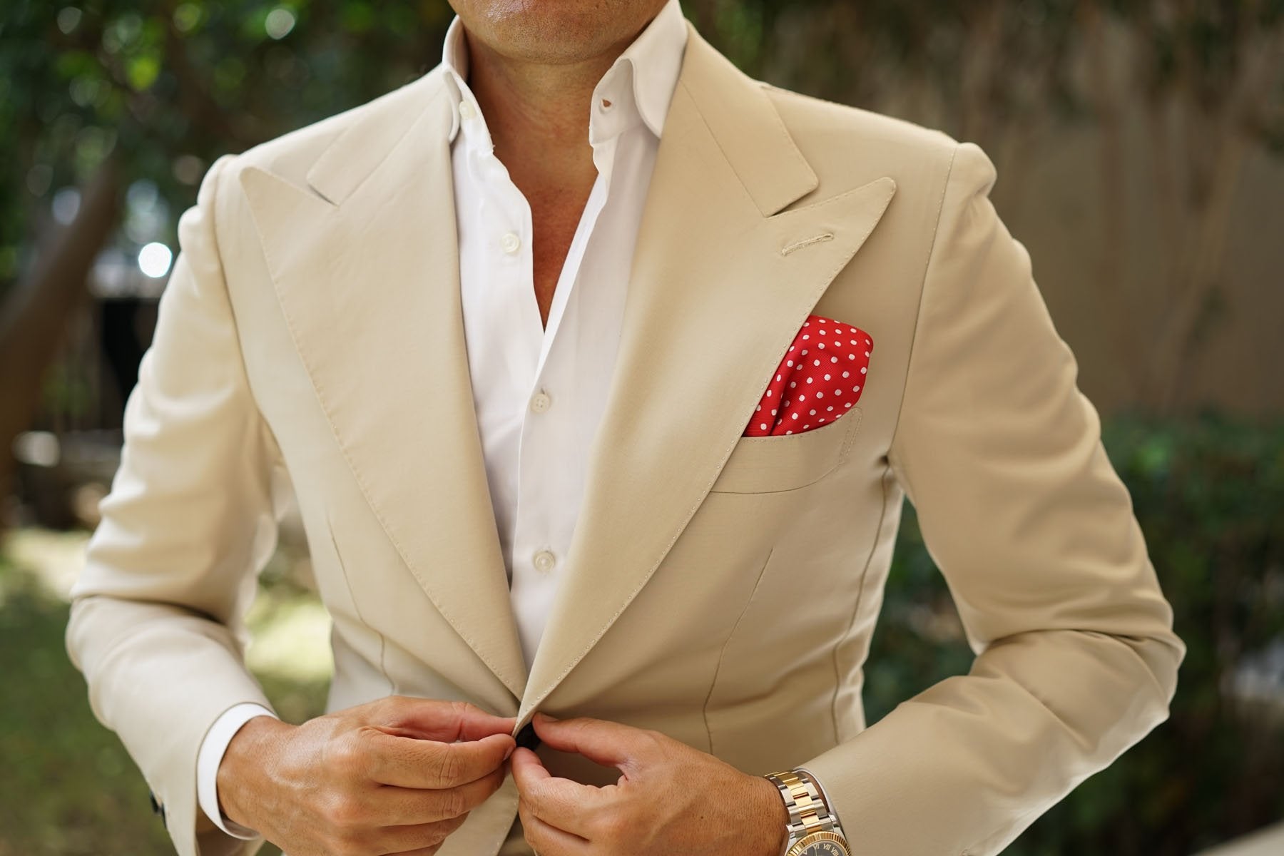 Royal Red Polka Dots Pocket Square