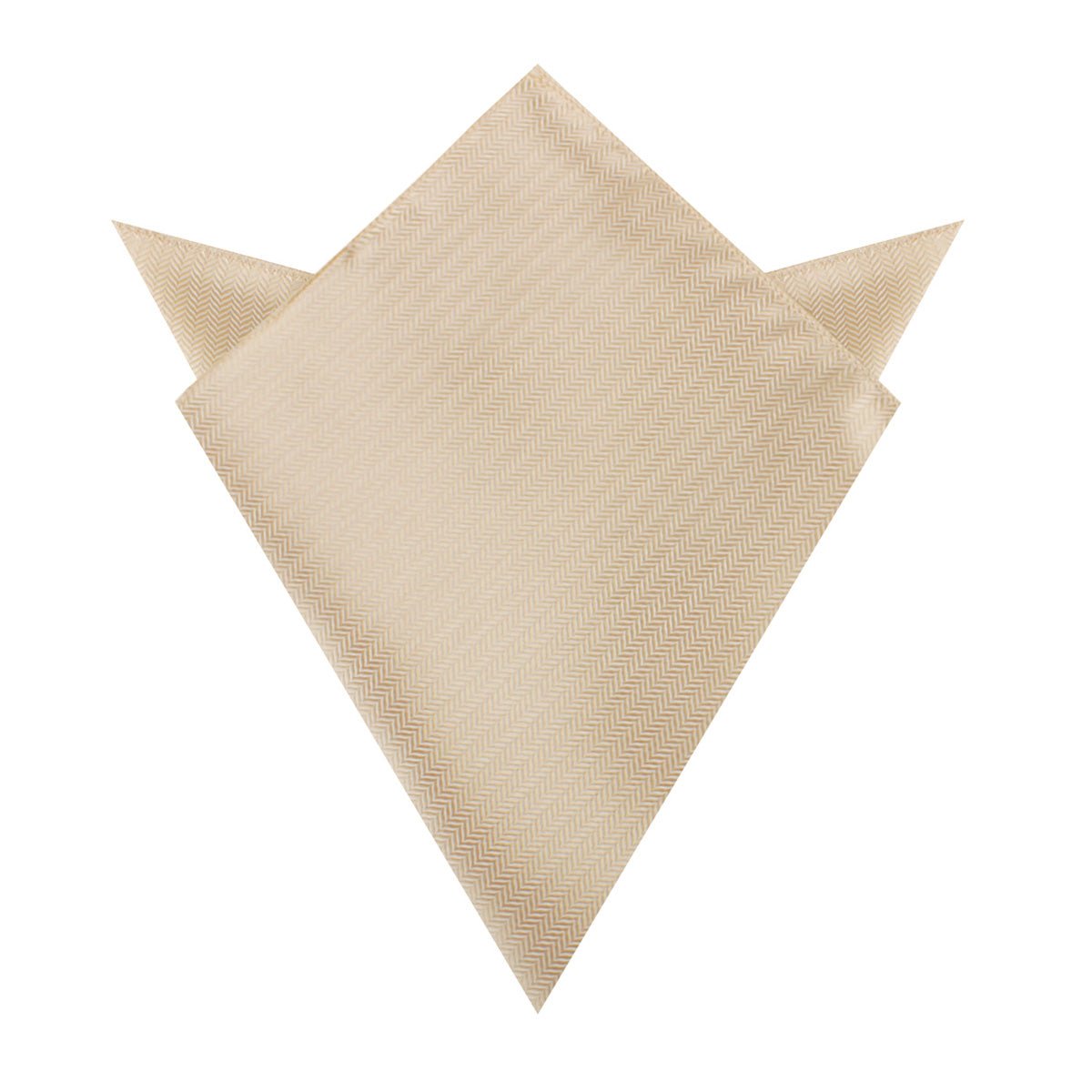 Champagne Gold Herringbone Chevron Pocket Square