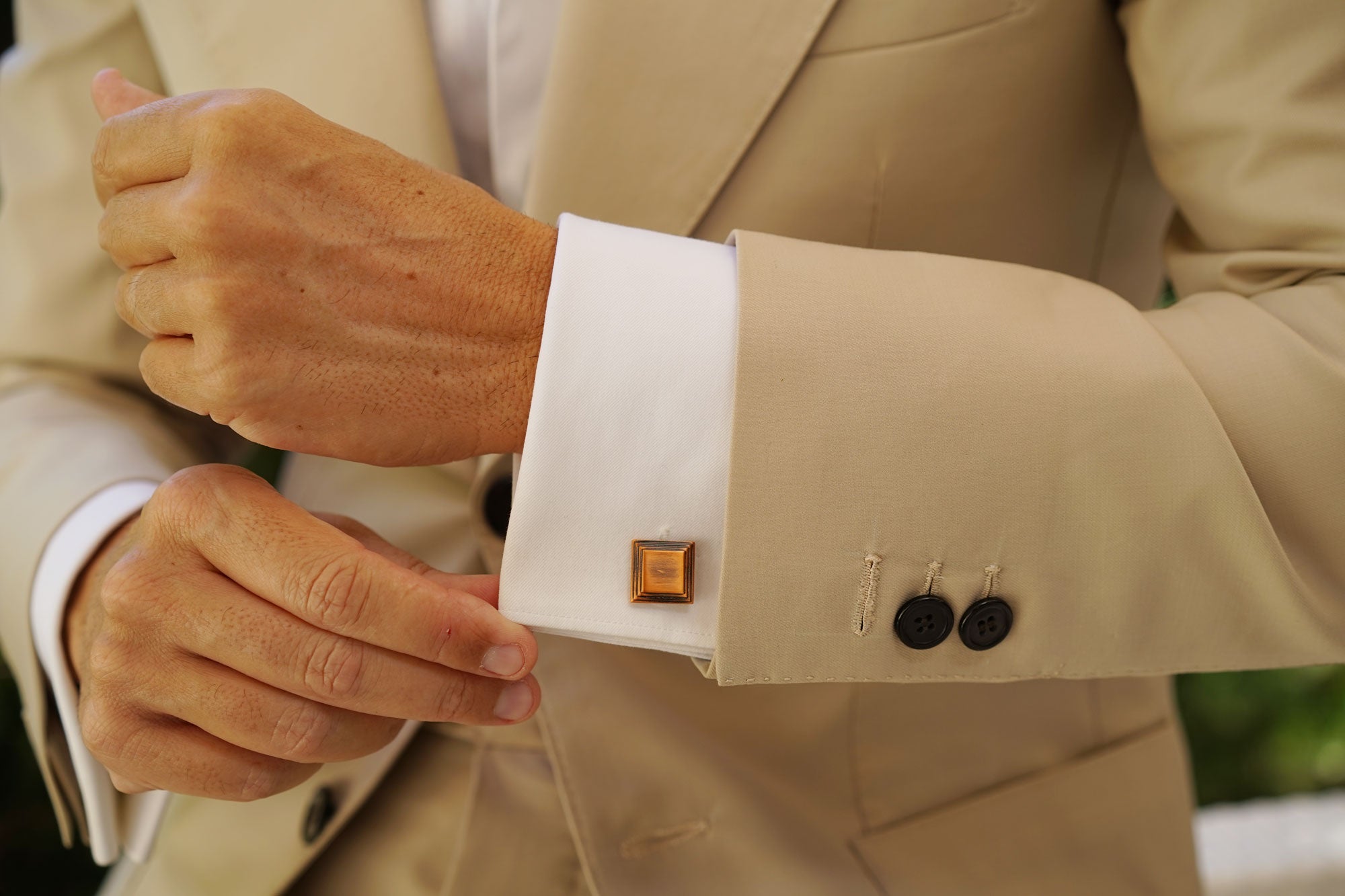 Accio Antique Copper Square Cufflinks