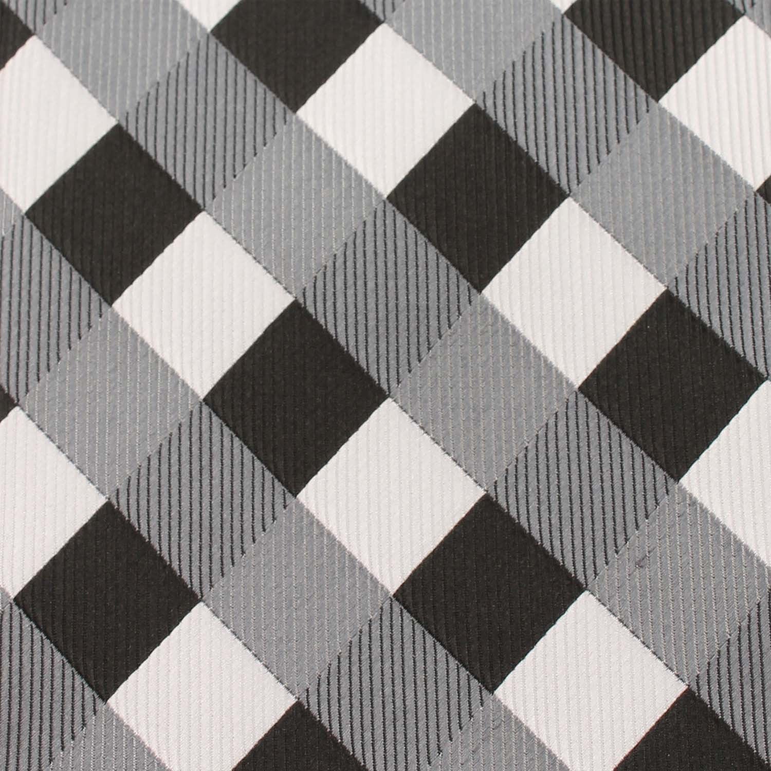 Black White Grey Checkered Kids Bow Tie