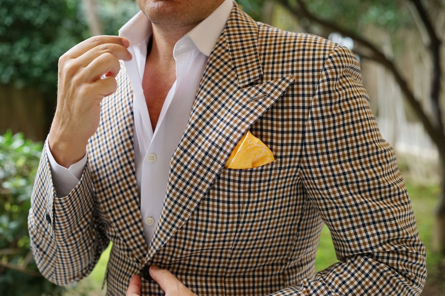 Tuscan Sun Yellow Paisley Pocket Square