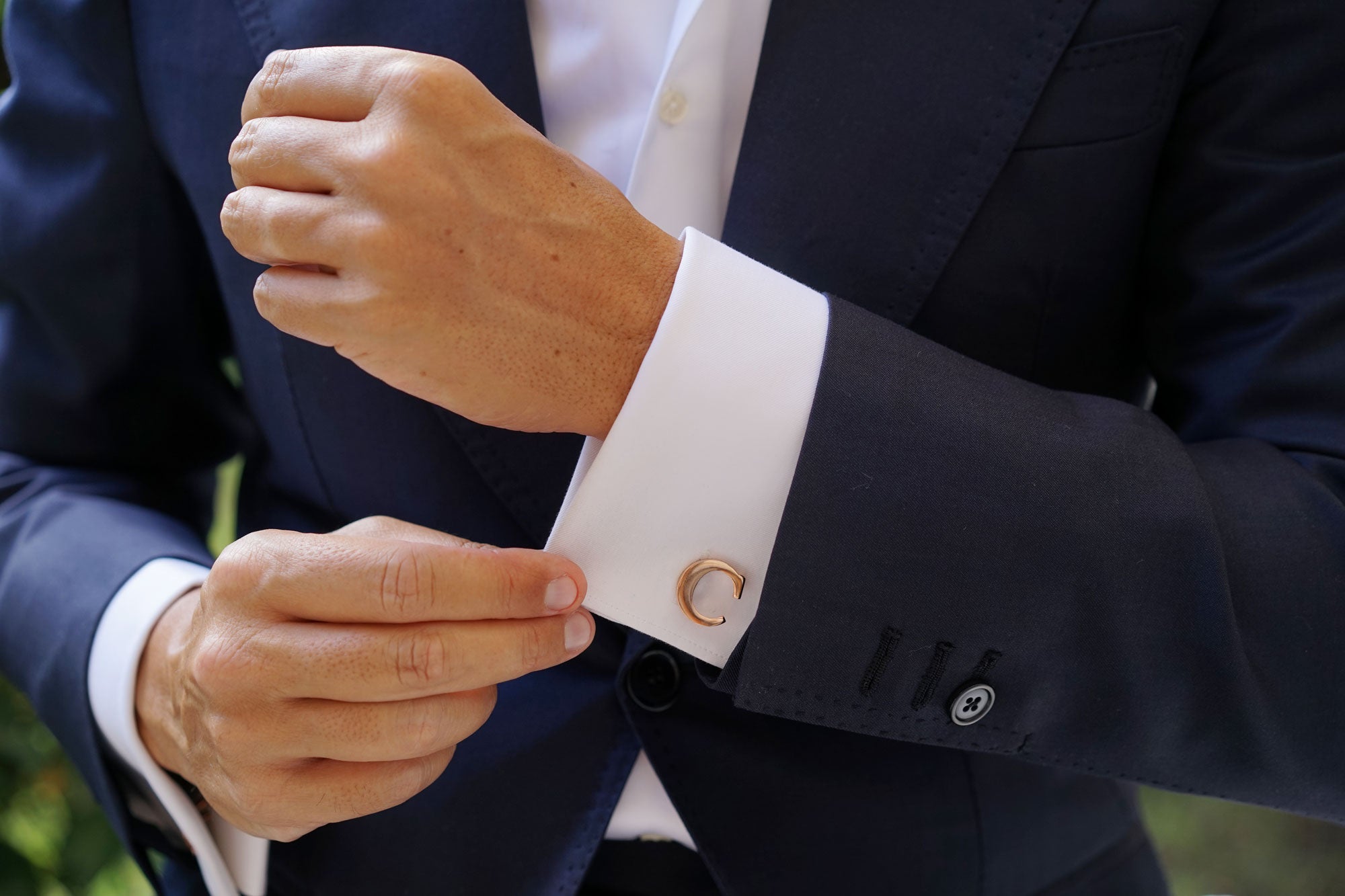 Rose Gold Letter C Cufflinks