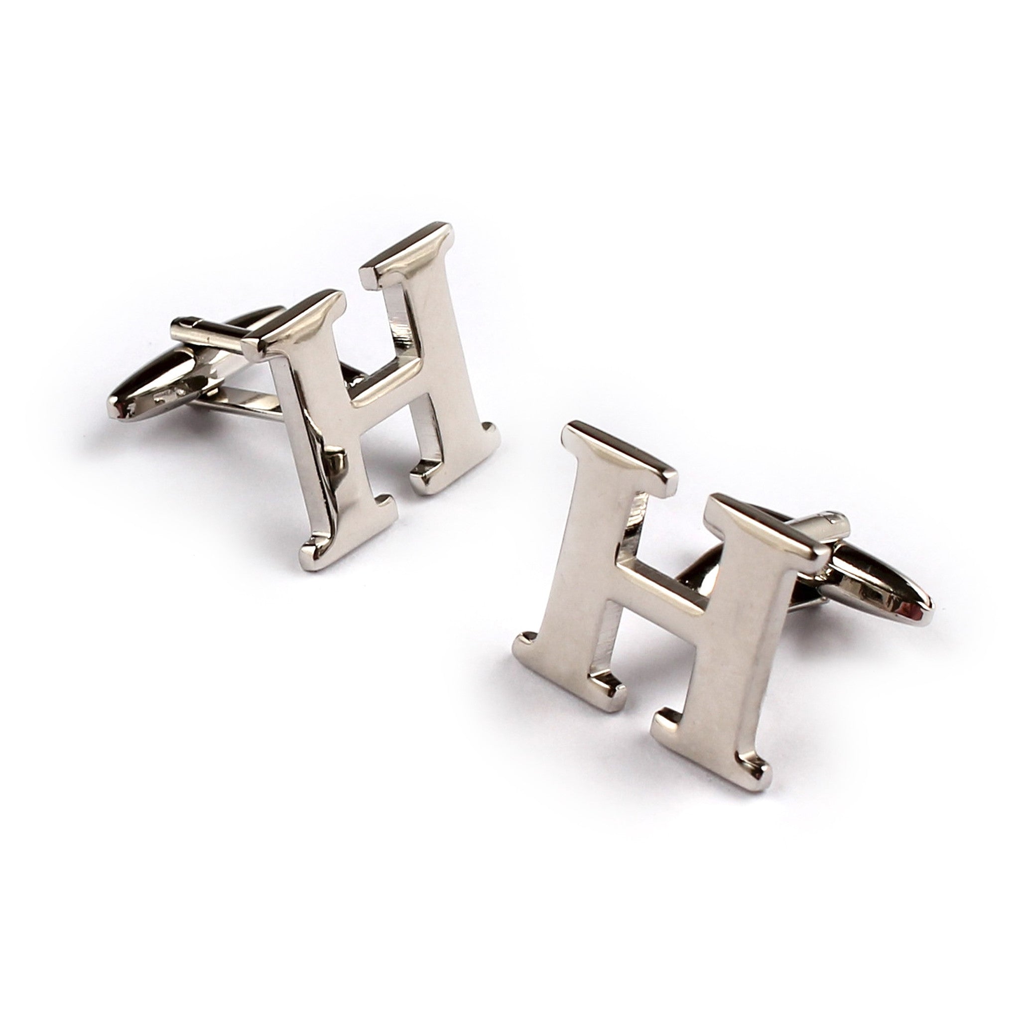 Letter H Silver Cufflinks