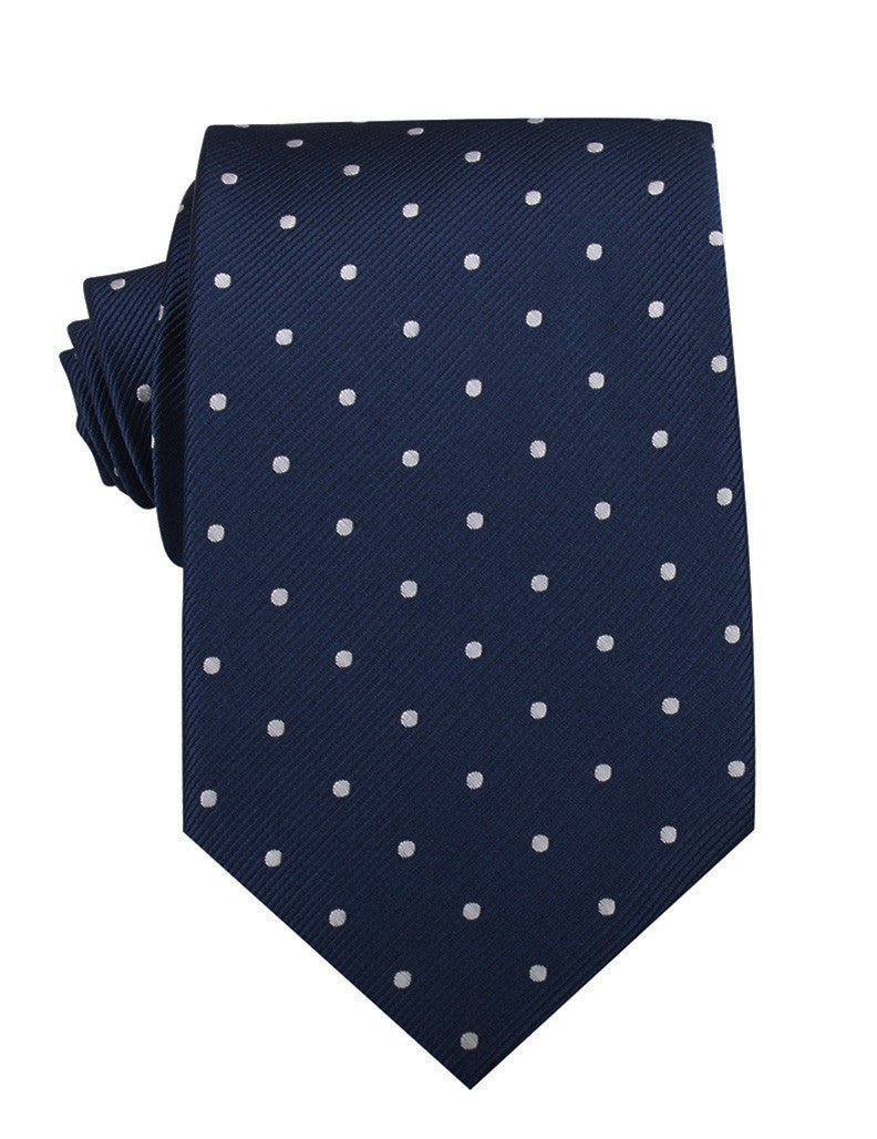 The OTAA Navy Blue with White Polka Dots Necktie