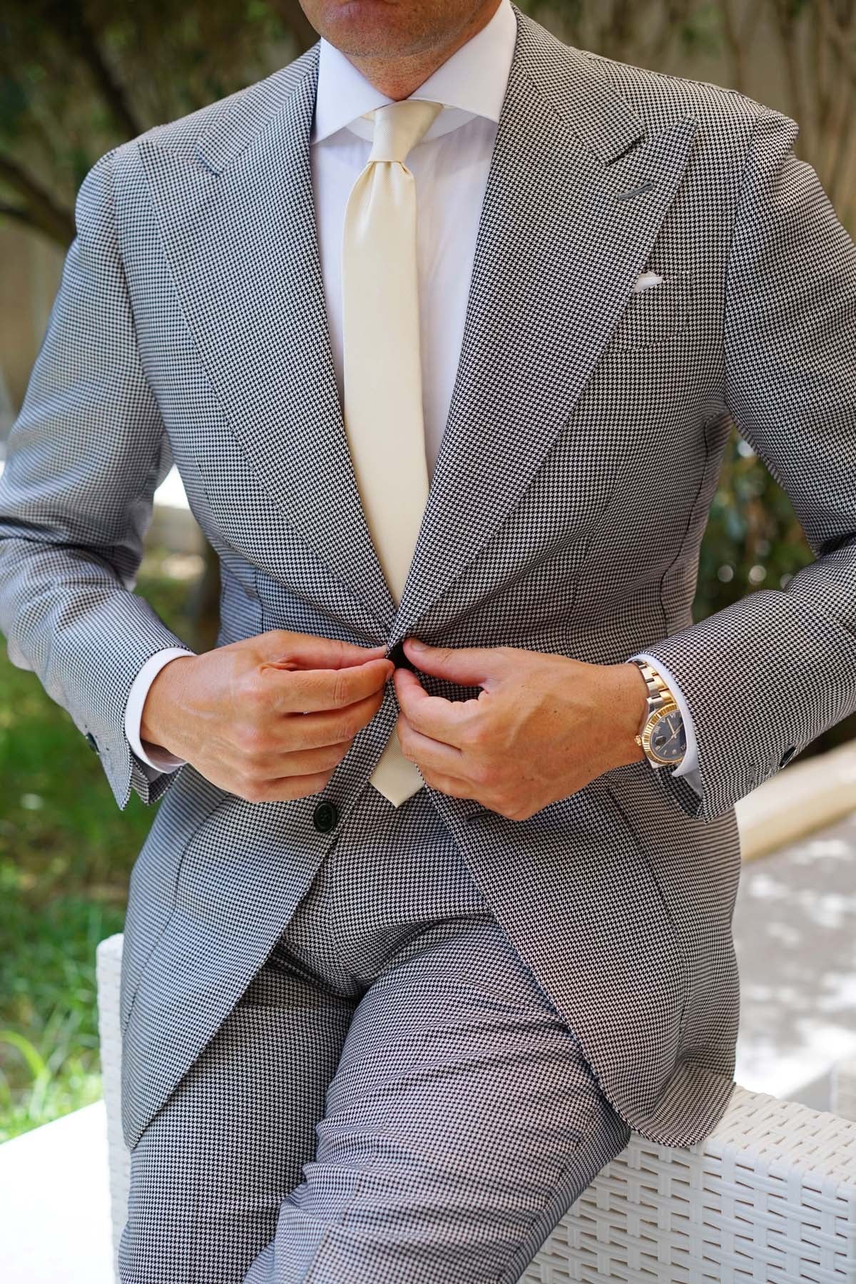 Champagne Twill Skinny Tie