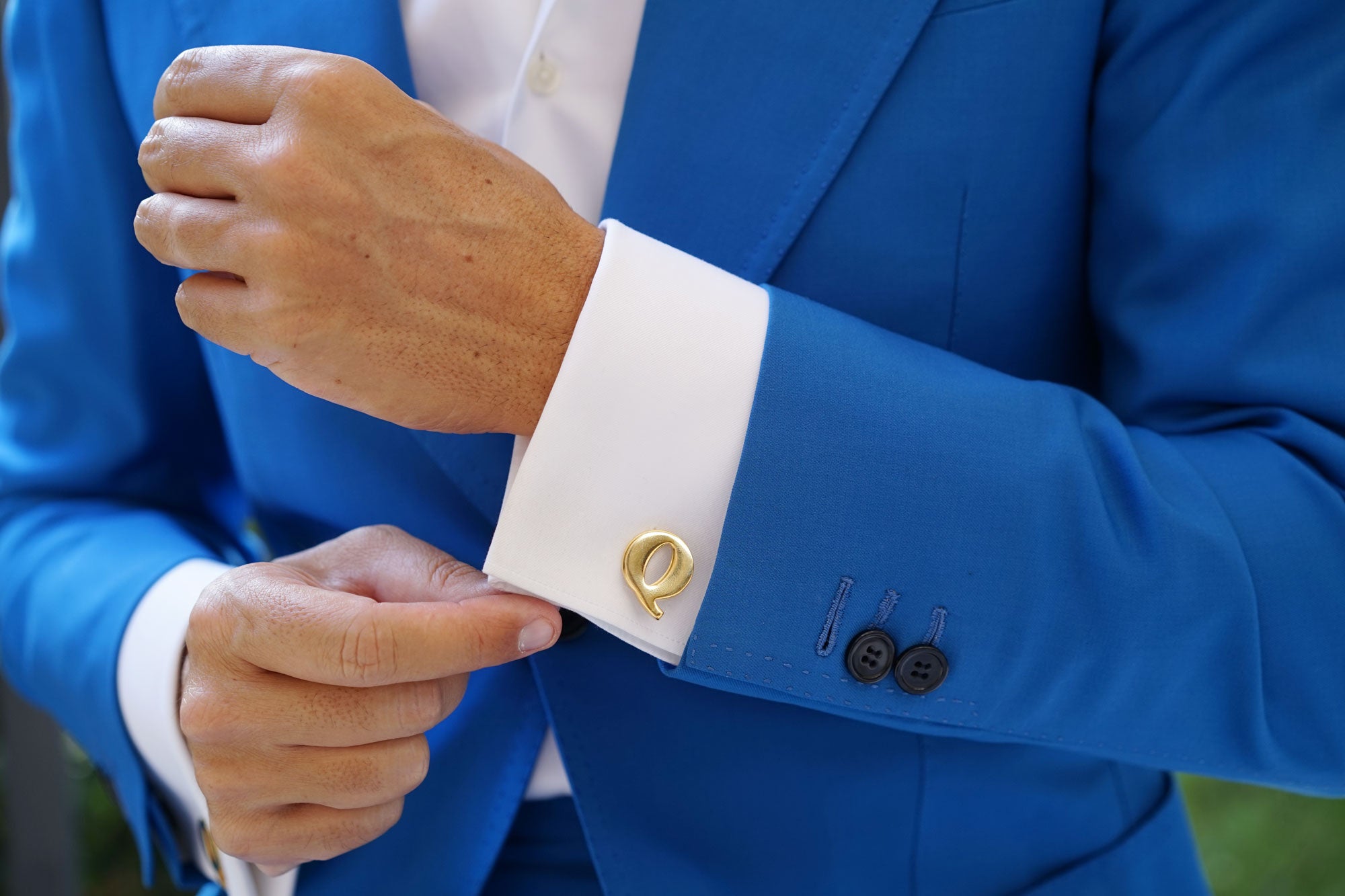 Letter Q Gold Cufflinks