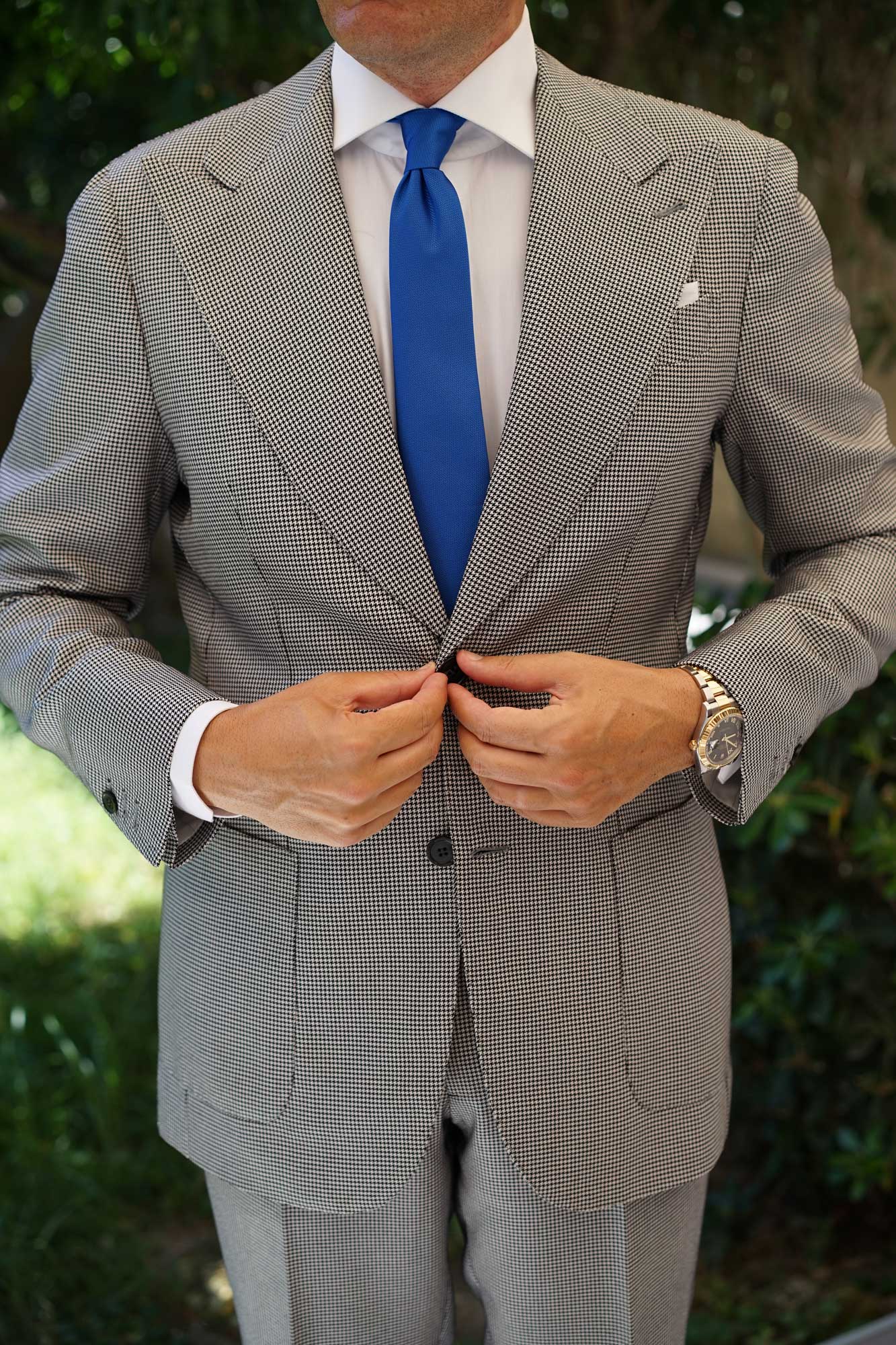 Horizon Blue Weave Skinny Tie