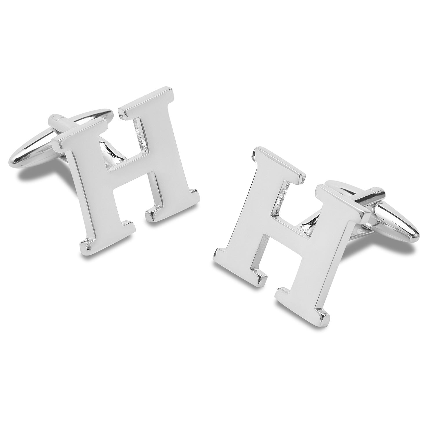 Letter H Silver Cufflinks