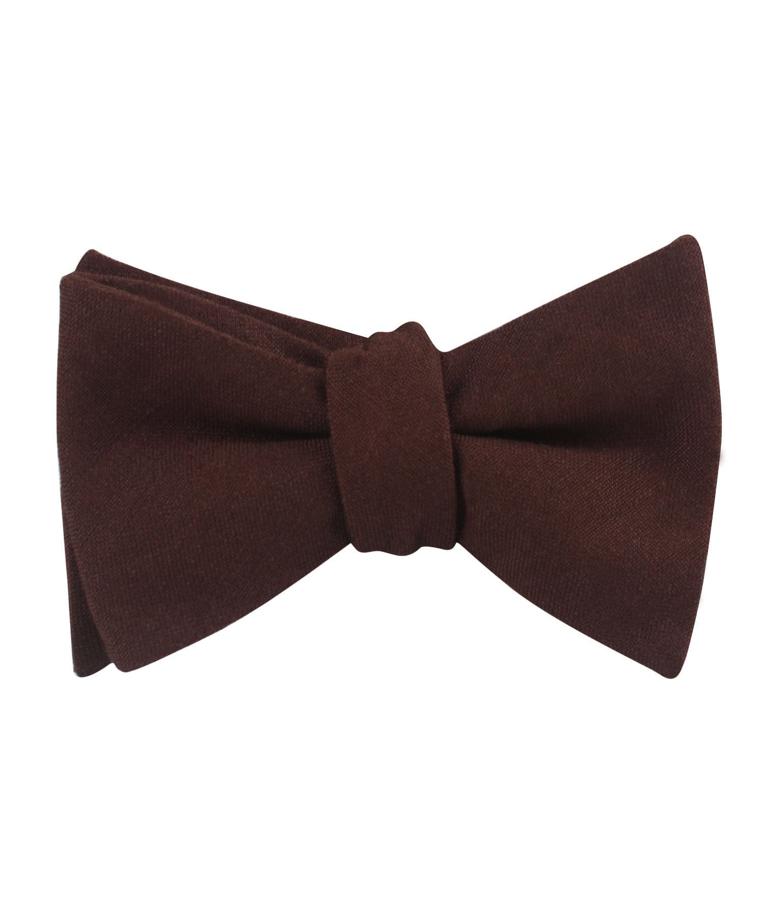 Walnut Brown Slub Linen Self Bow Tie