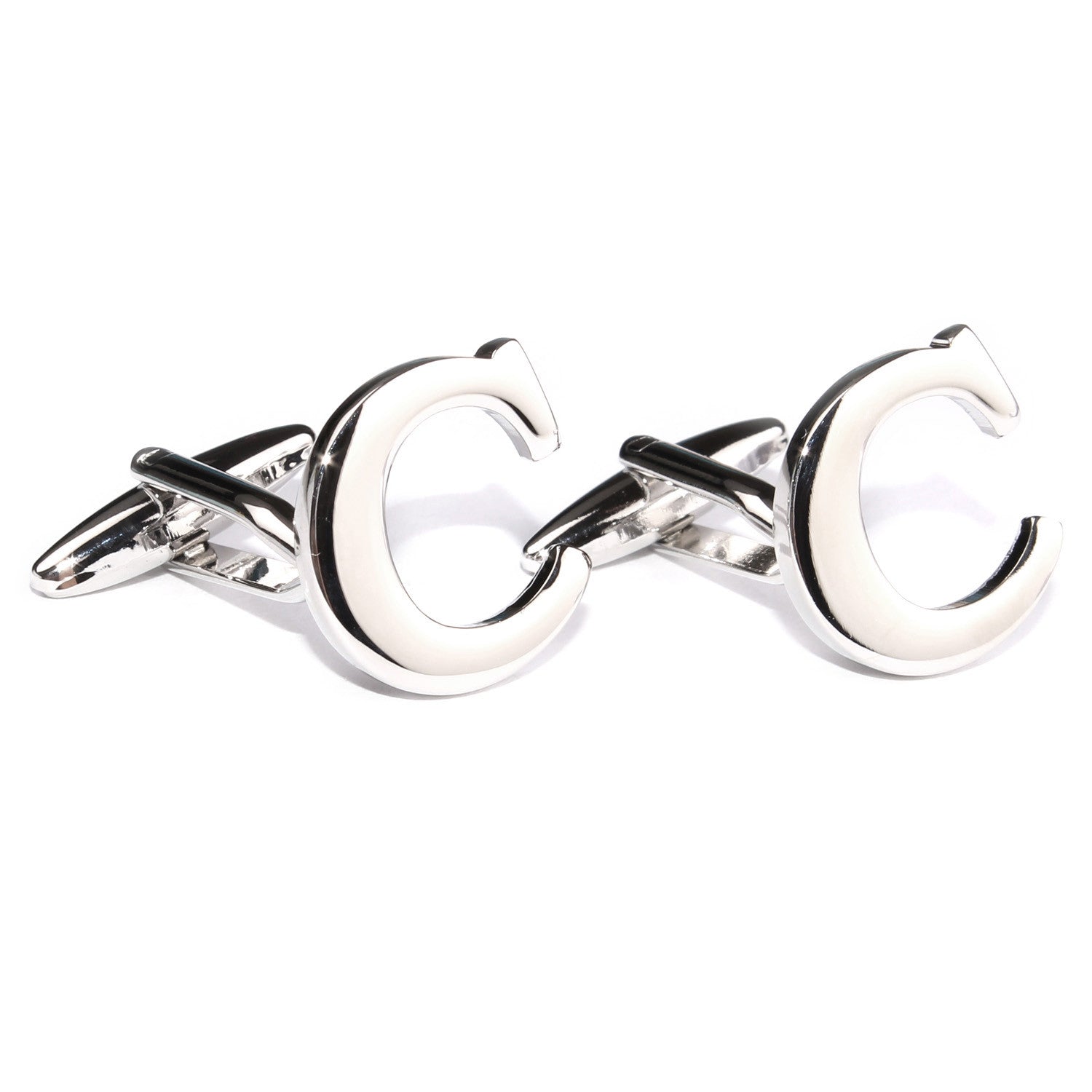 Letter C Silver Cufflinks