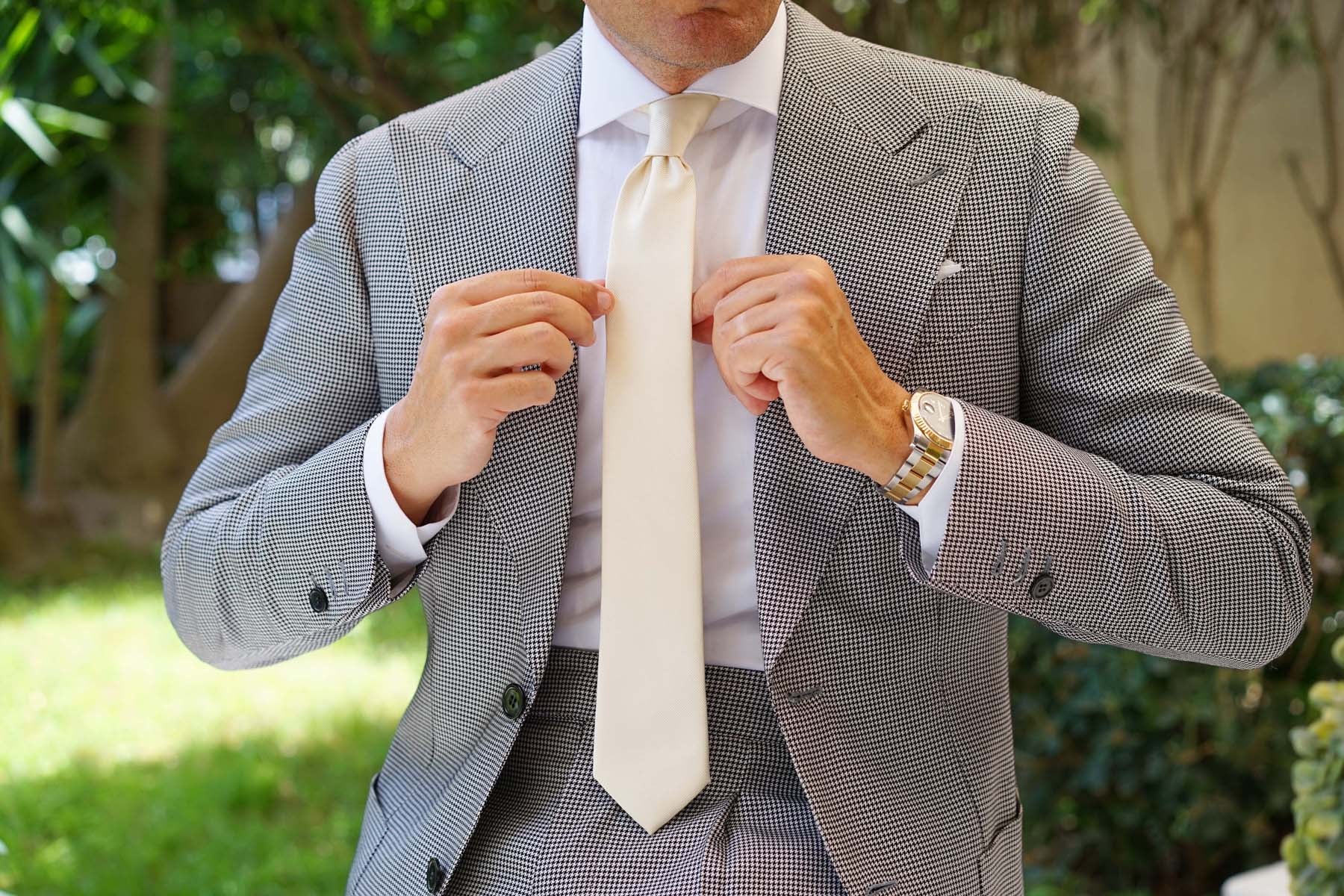 Champagne Twill Skinny Tie