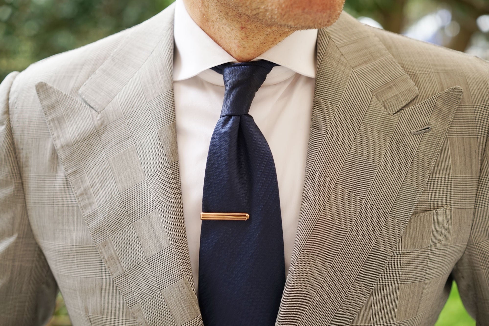 Mini Rose Gold Pinstripe Tie Bar