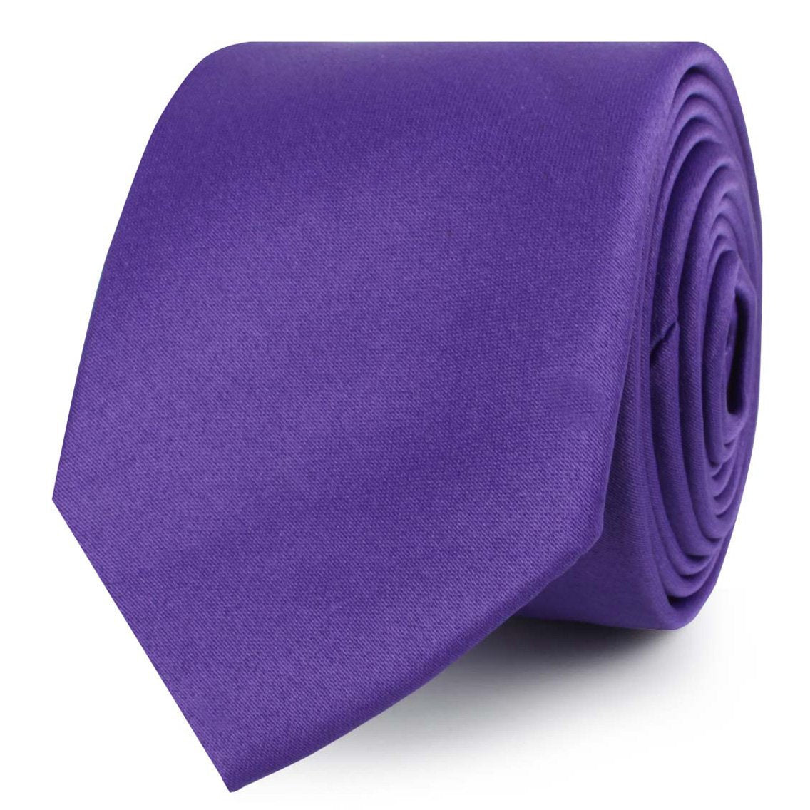 Royal Violet Purple Satin Skinny Tie