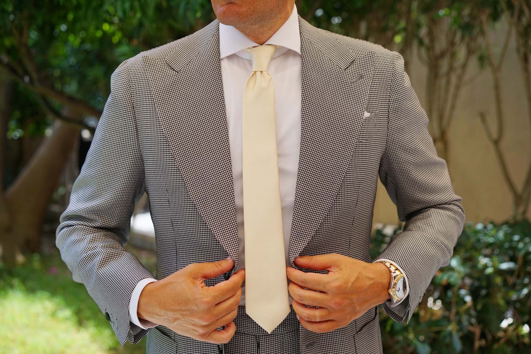 Champagne Twill Skinny Tie