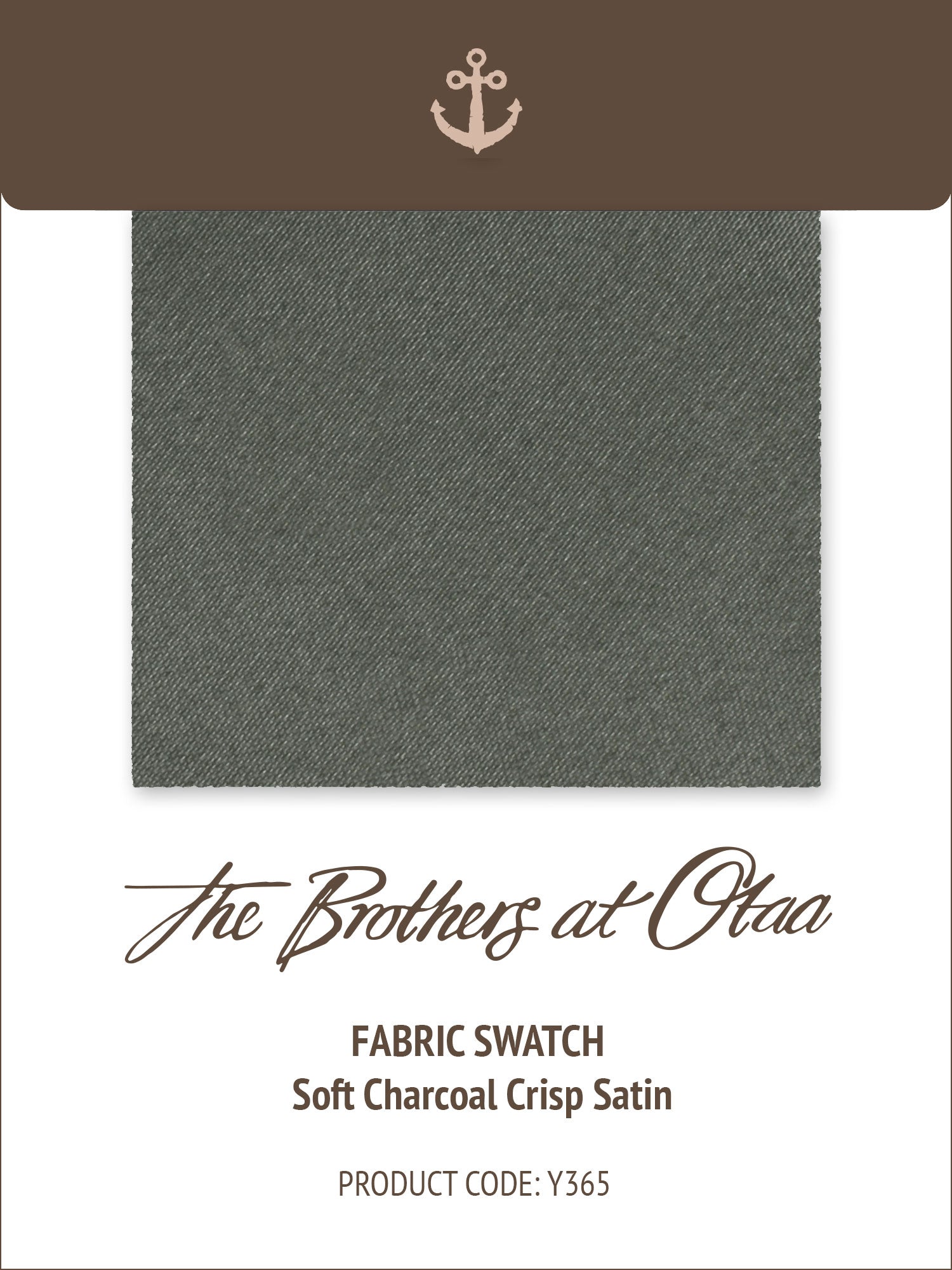 Fabric Swatch (Y365) - Soft Charcoal Crisp Satin