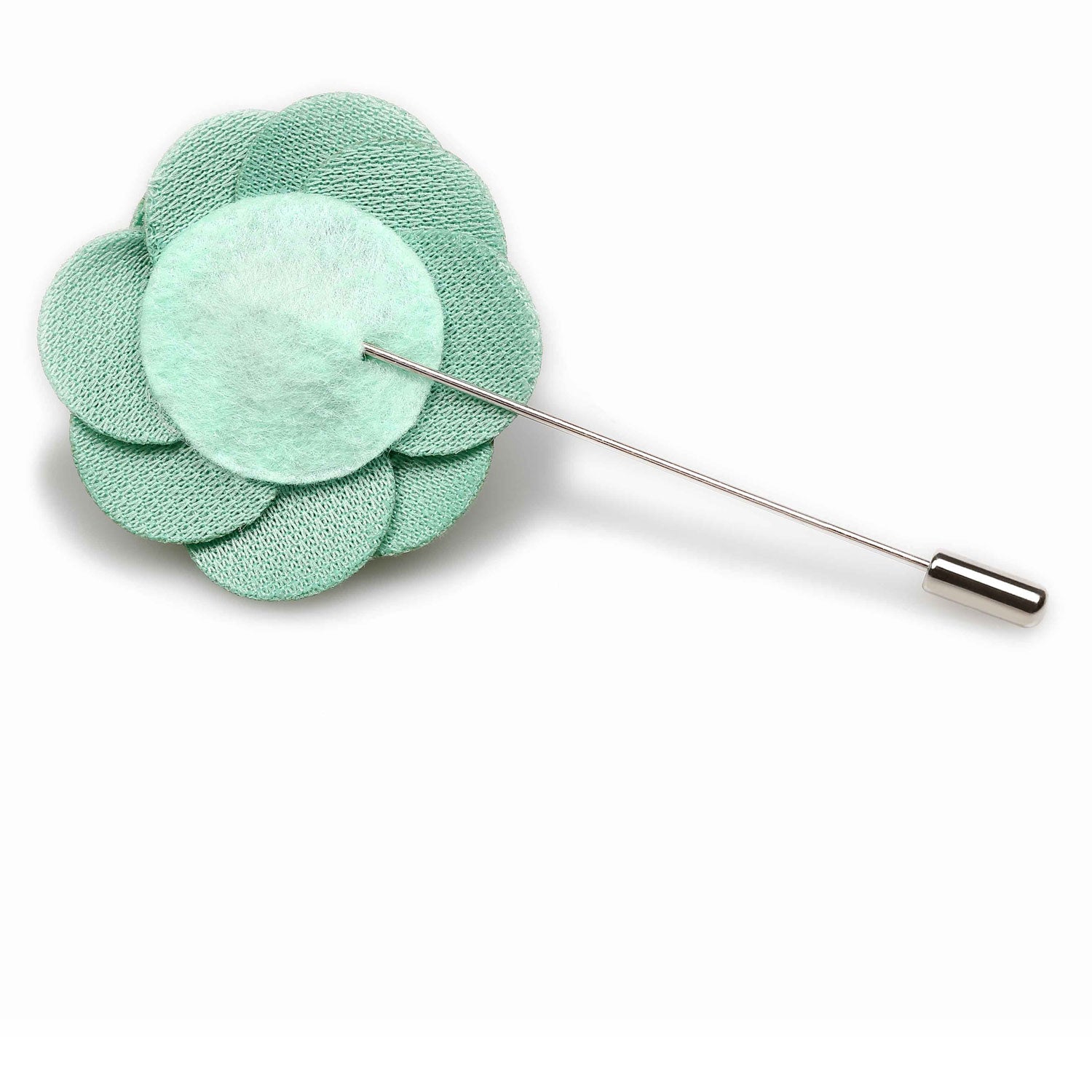 Mint Green Velvet Lapel Flower