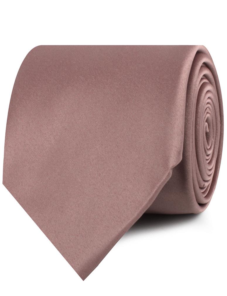 Dusty Mauve Satin Necktie