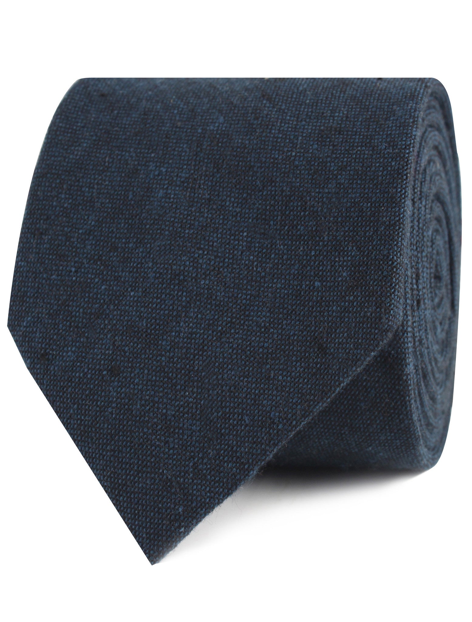 Don Quixote Navy Textured Linen Tie