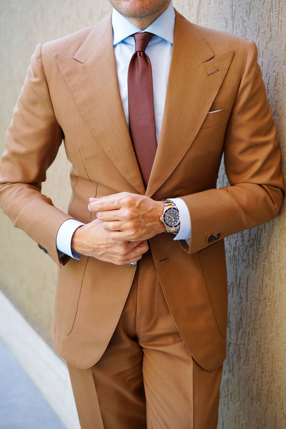 Cocoa Brown Satin Skinny Tie