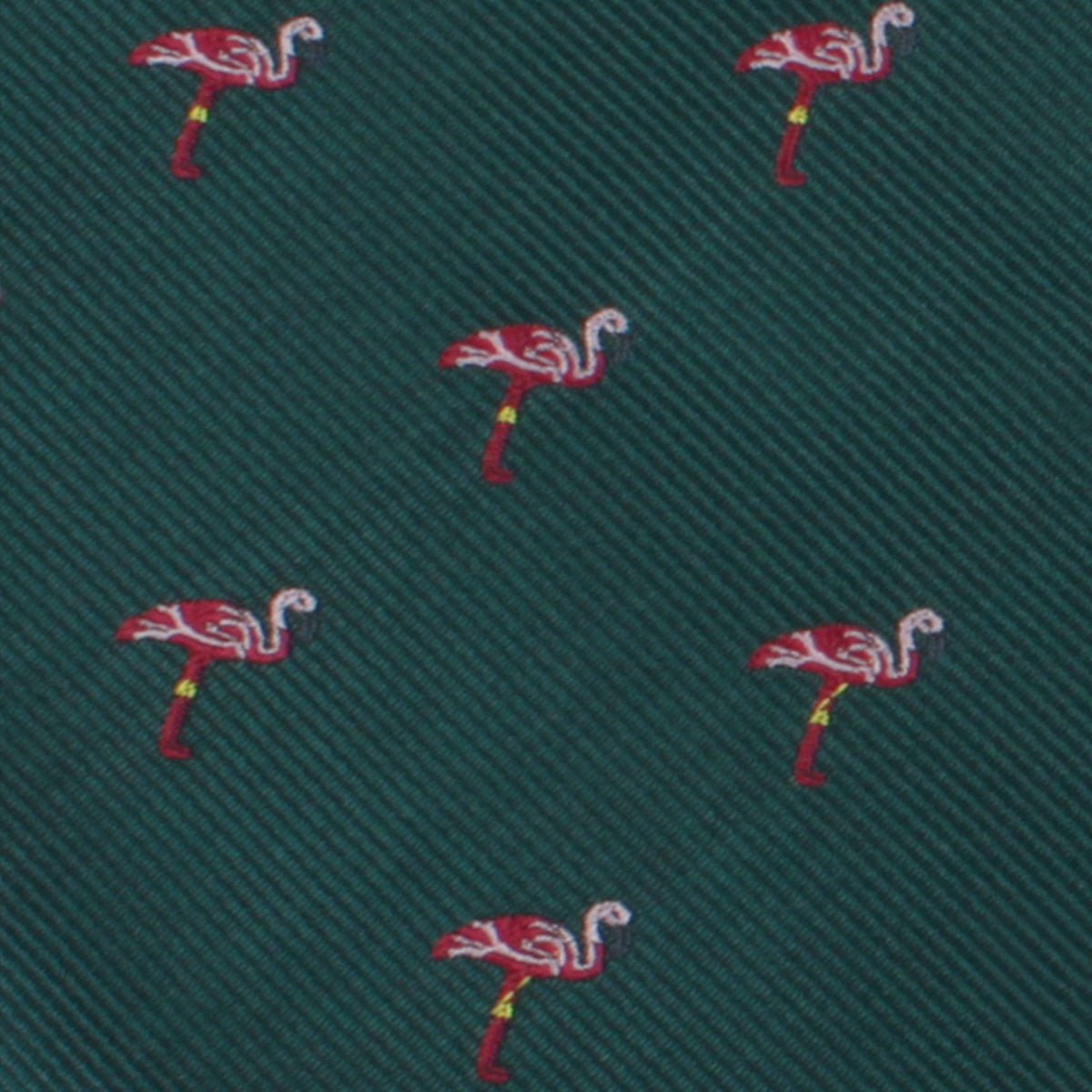 Caribbean Royal Green Flamingo Self Bow Tie