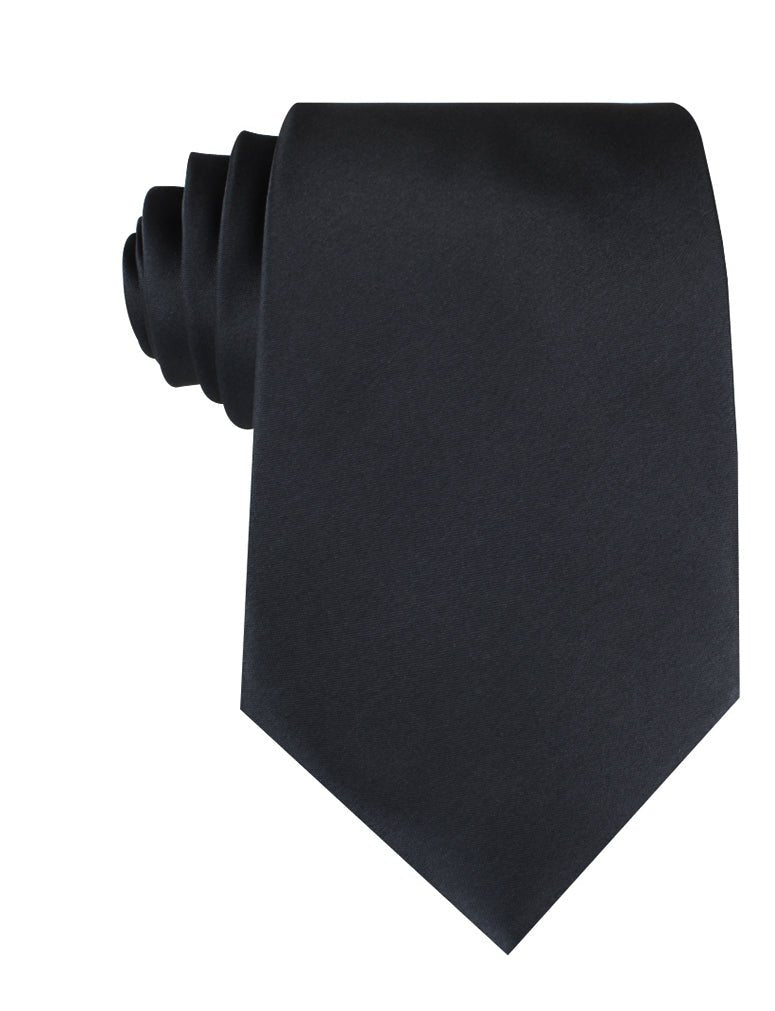 Gun Grey Satin Necktie