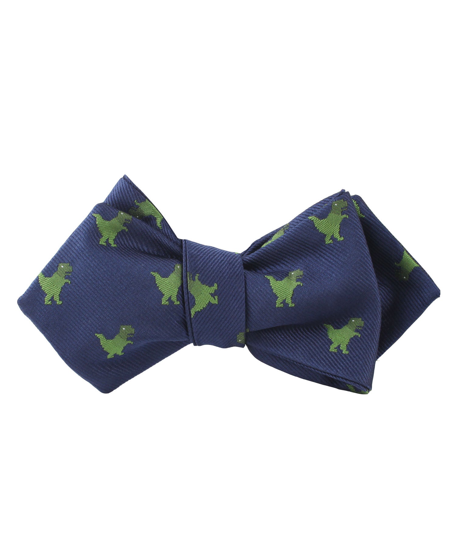 T-Rex Pixel Dinosaur Diamond Self Bow Tie