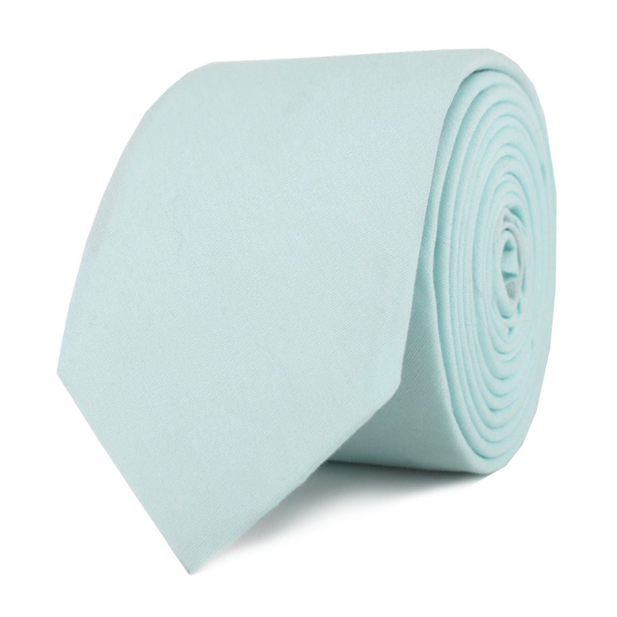 Mint Blue Cotton Skinny Tie