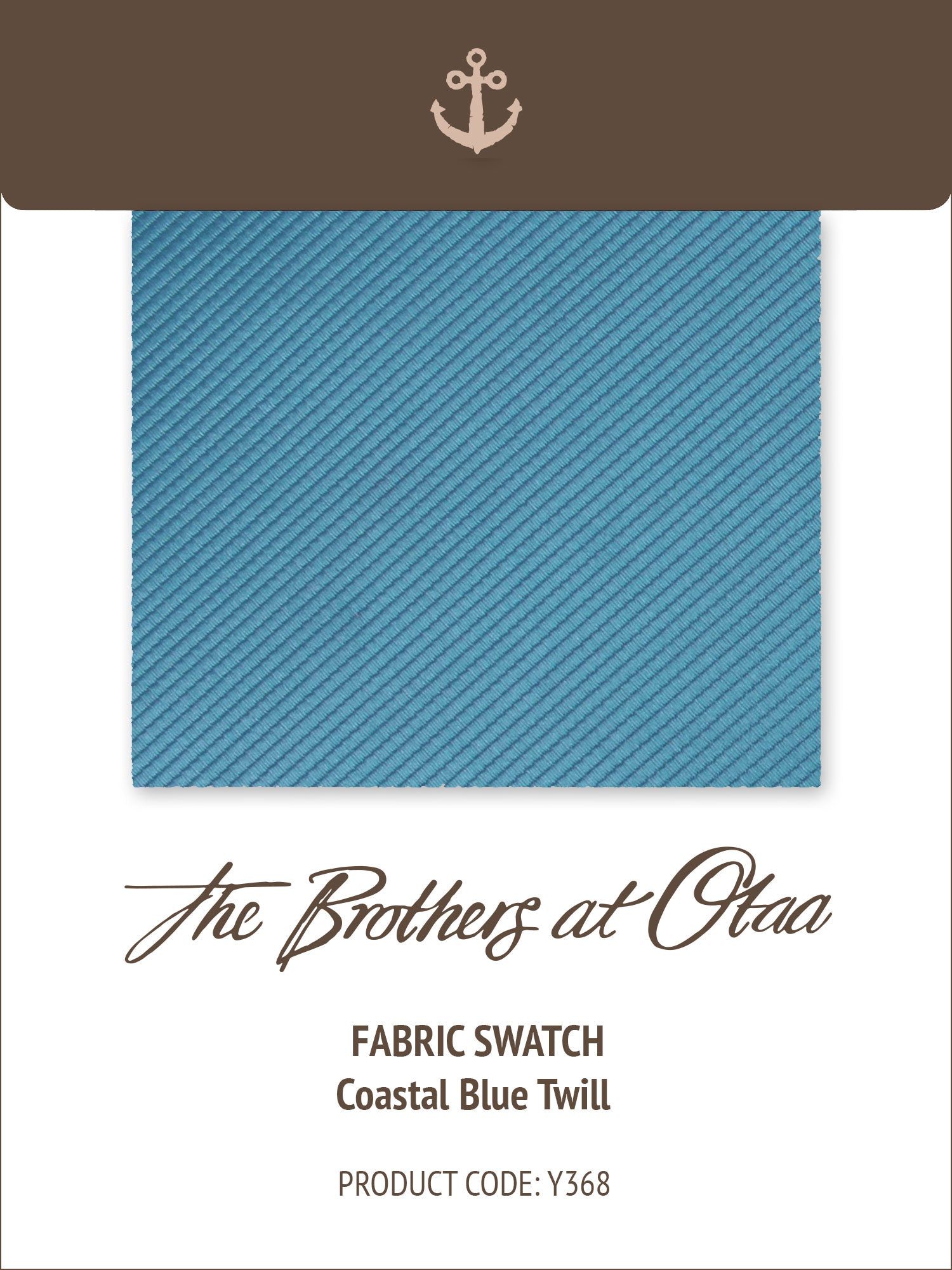 Fabric Swatch (Y368) - Coastal Blue Twill