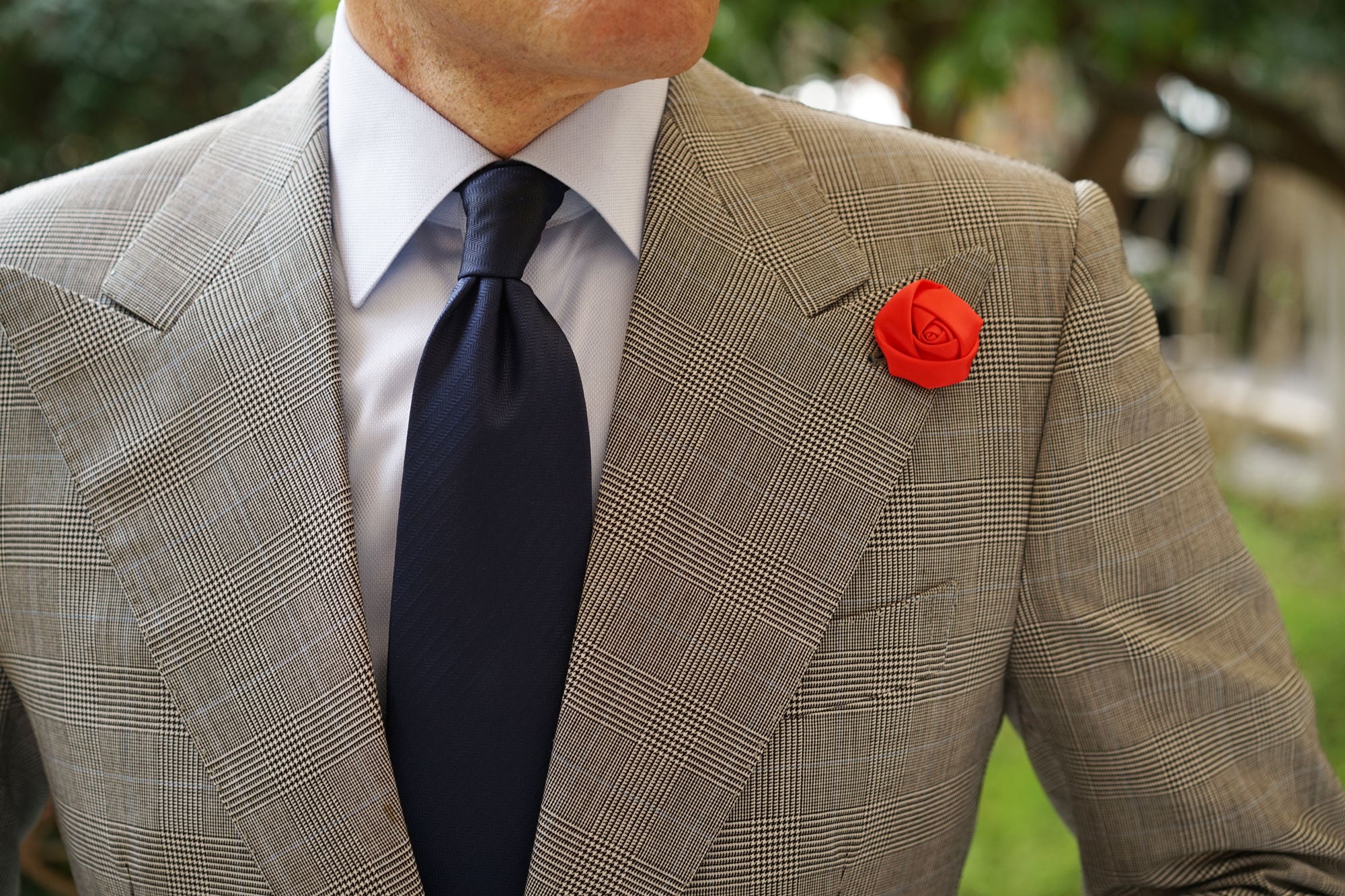 Red Satin Rose Lapel Pin