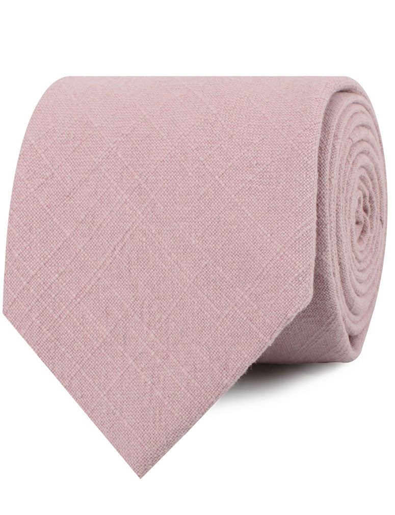 Dusty Rose Quartz Linen Necktie