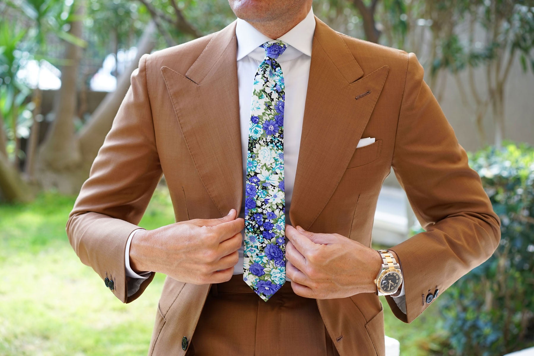 Pianosa Purple Floral Skinny Tie