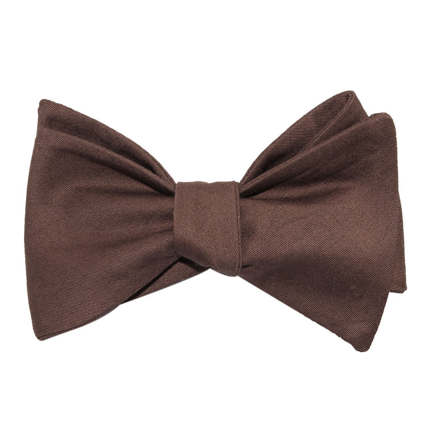 Brown Cotton Self Tie Bow Tie