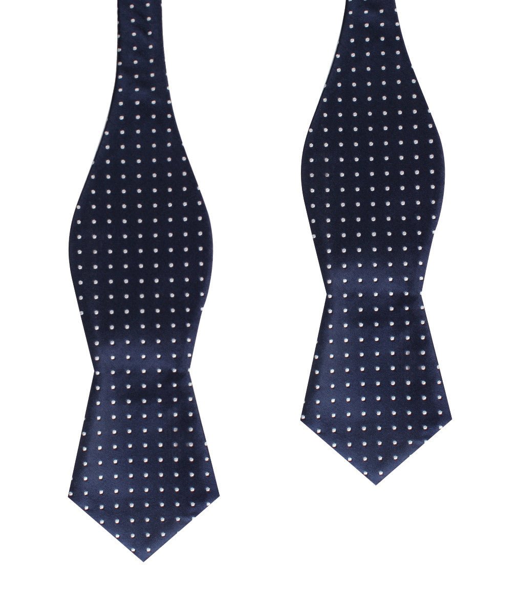 Midnight Blue Mini Pin Dots Diamond Self Bow Tie