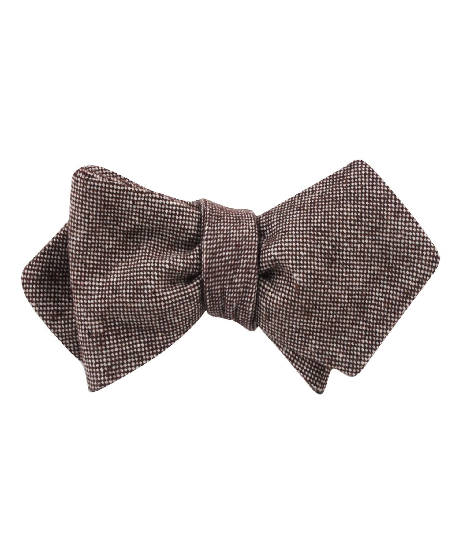 Brown Gingerbread Linen Diamond Self Bow Tie