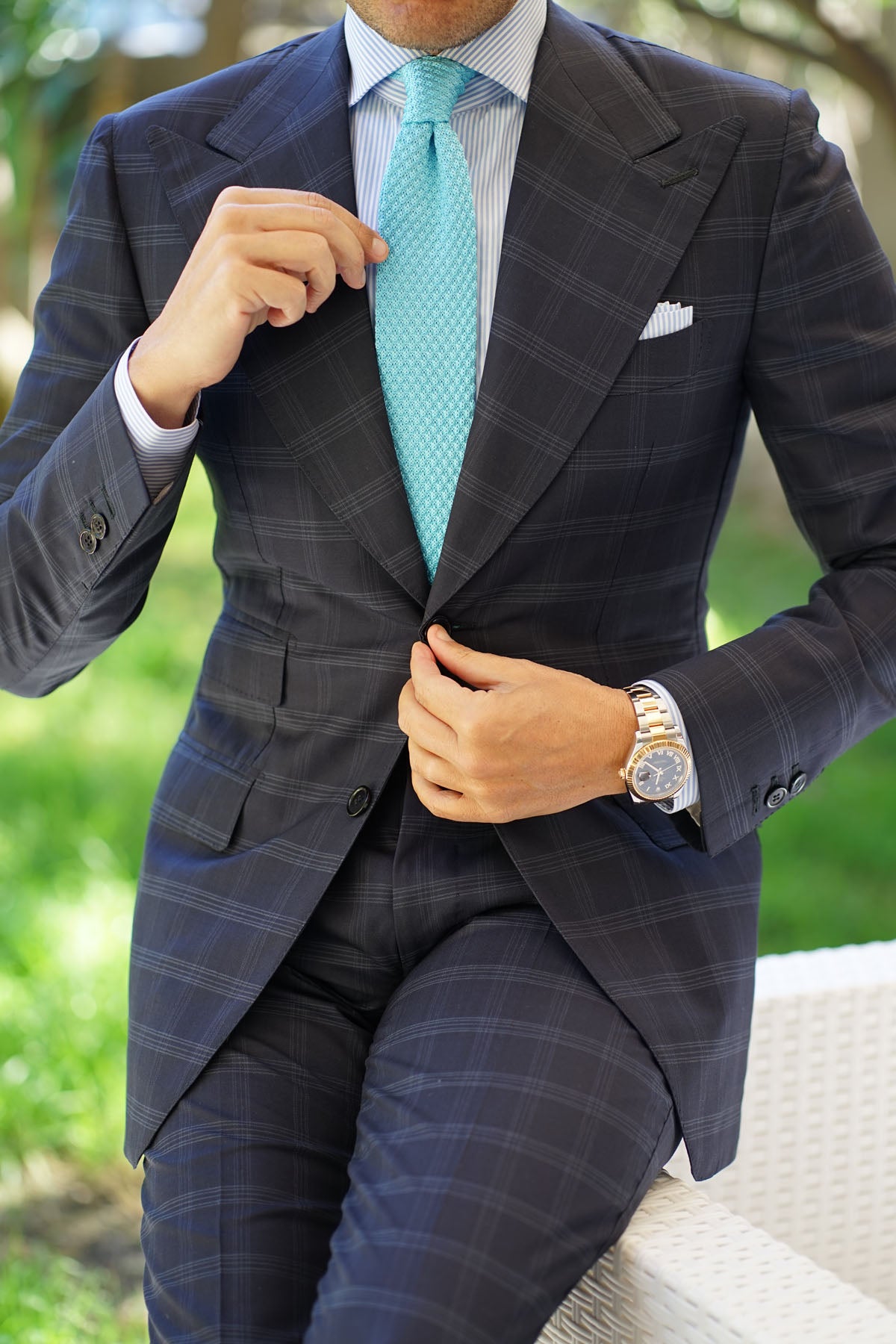 Butabi Sky Blue Knitted Tie