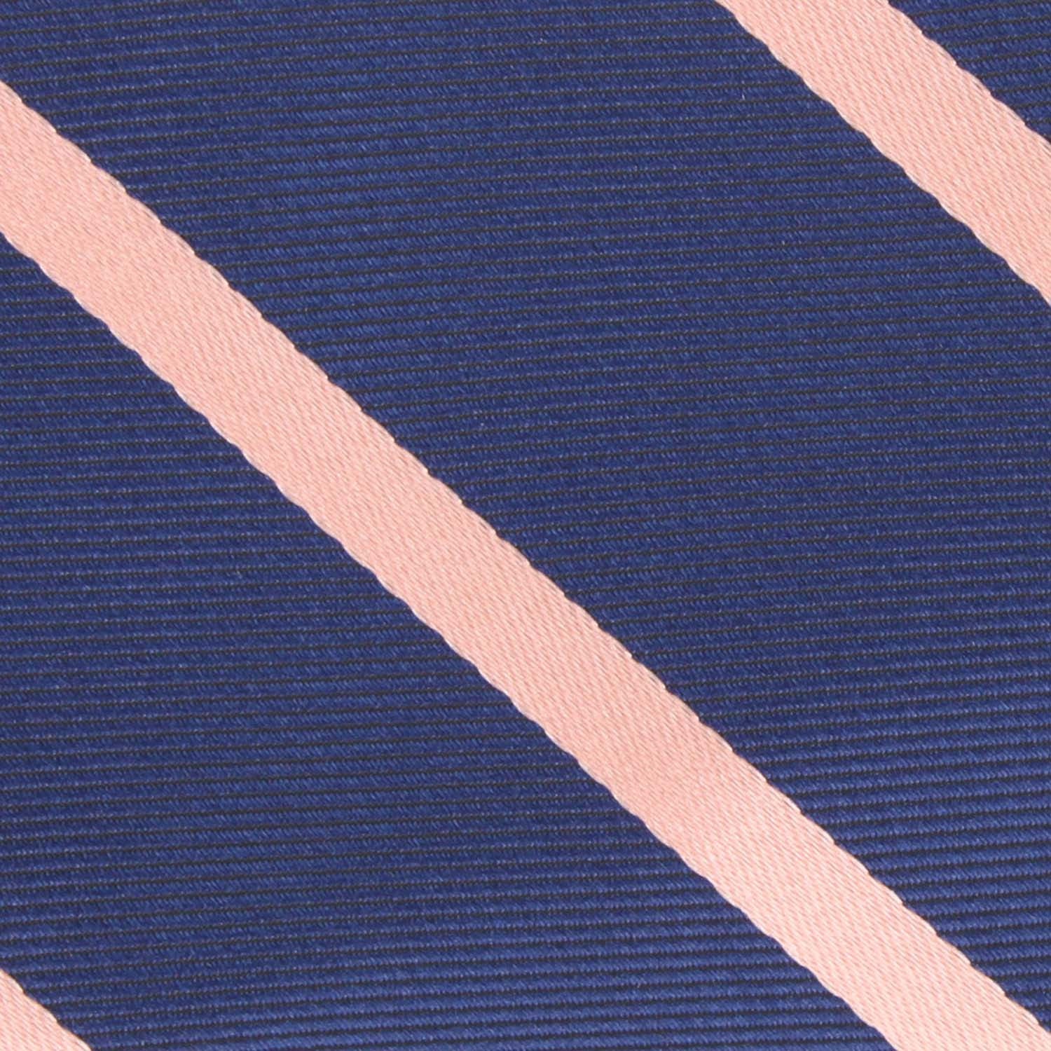 Navy Blue with Peach Stripes Skinny Tie